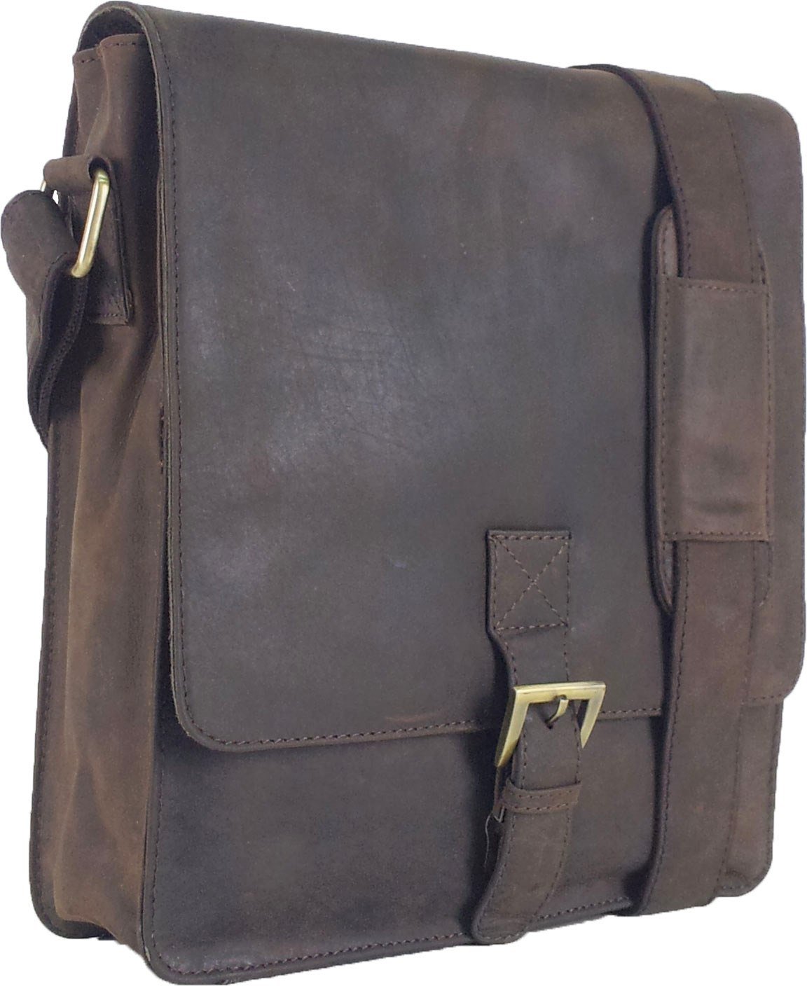 Premium Genuine Leather Unicorn Brown Messenger Bag for iPad, Ebook & Tablets - Perfect for Work, Travel & School Accessories