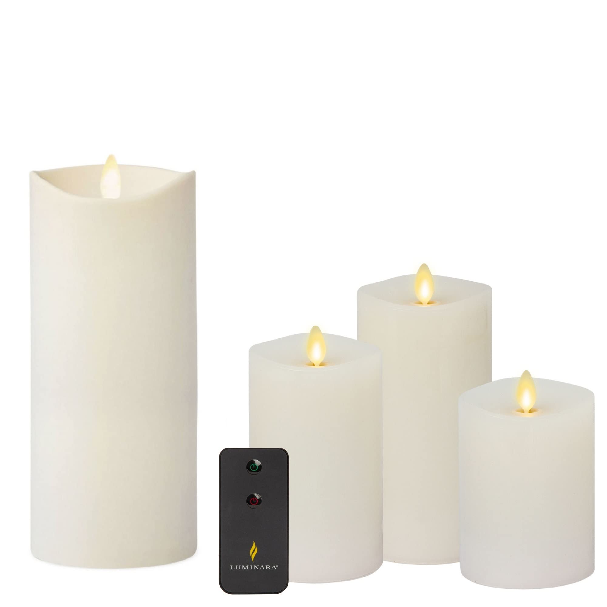 Flameless LED Candles - Set of 3 White 7-Inch Moving Flame Pillar Candles with Remote Control for Outdoor & Indoor Decor | Perfect for Patio, Wedding, Halloween, and Home Ambiance Lighting