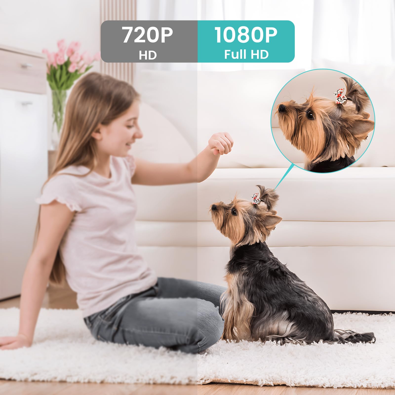 Litokam 1080P Wireless Indoor Security Camera with Night Vision - Baby/Pet/Elderly Monitor, 2.4GHz WiFi, Human Motion Detection, Alexa Compatible - Ideal for Home Security, Nursery Monitoring & Pet Watching