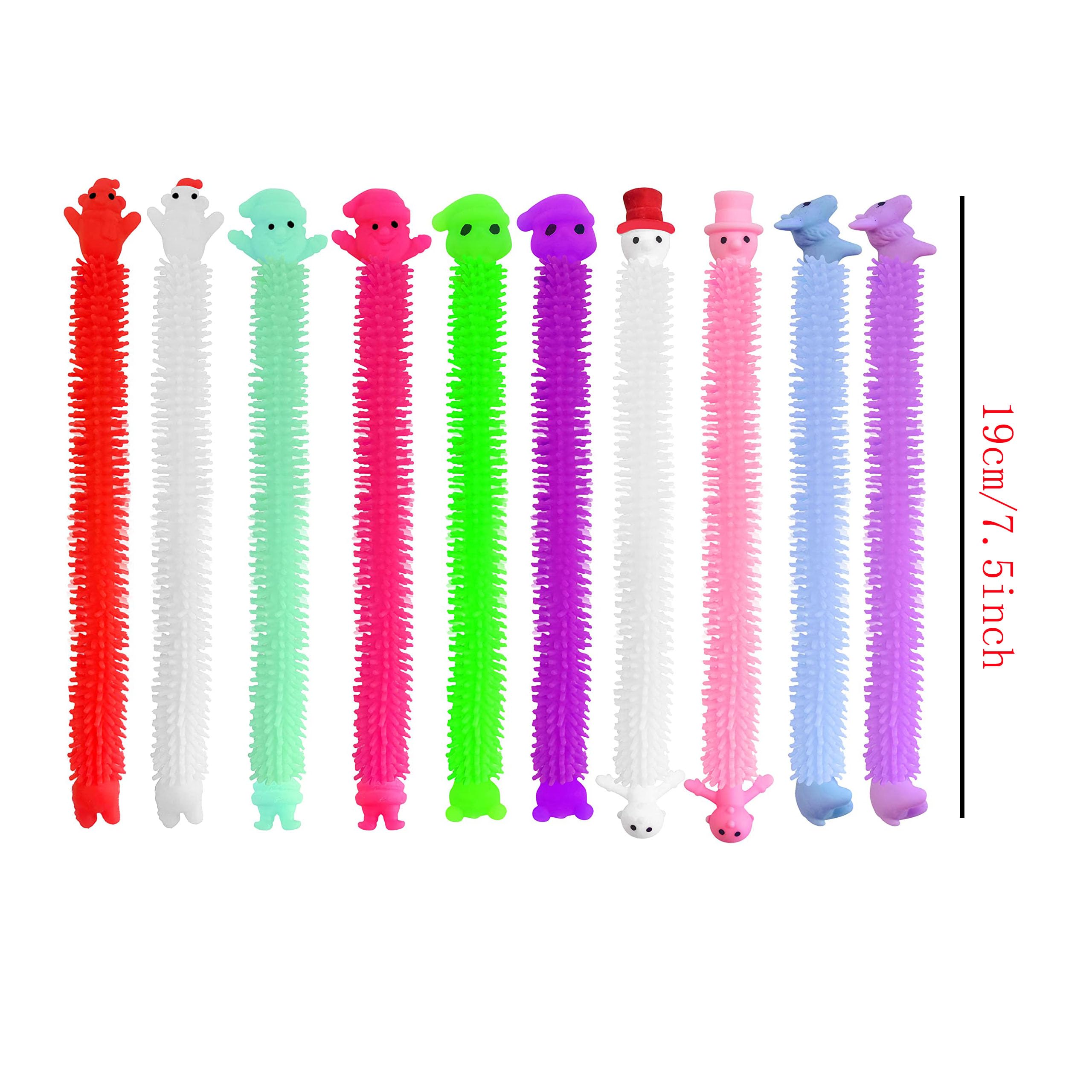 24 Pack Christmas Stretchy Strings Sensory Fidget Toys - Santa, Snowman & Elk Stress Relief Toys for Kids & Adults | Anti-Anxiety Sensory Toys for Classroom, Office & Holiday Party Favors