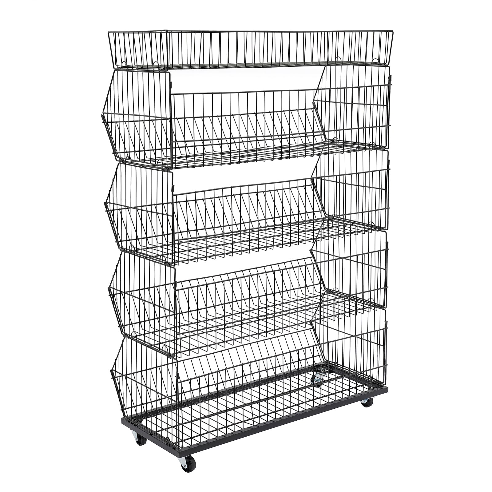 5-Tier Rolling Display Shelf for Retail Stores - 18