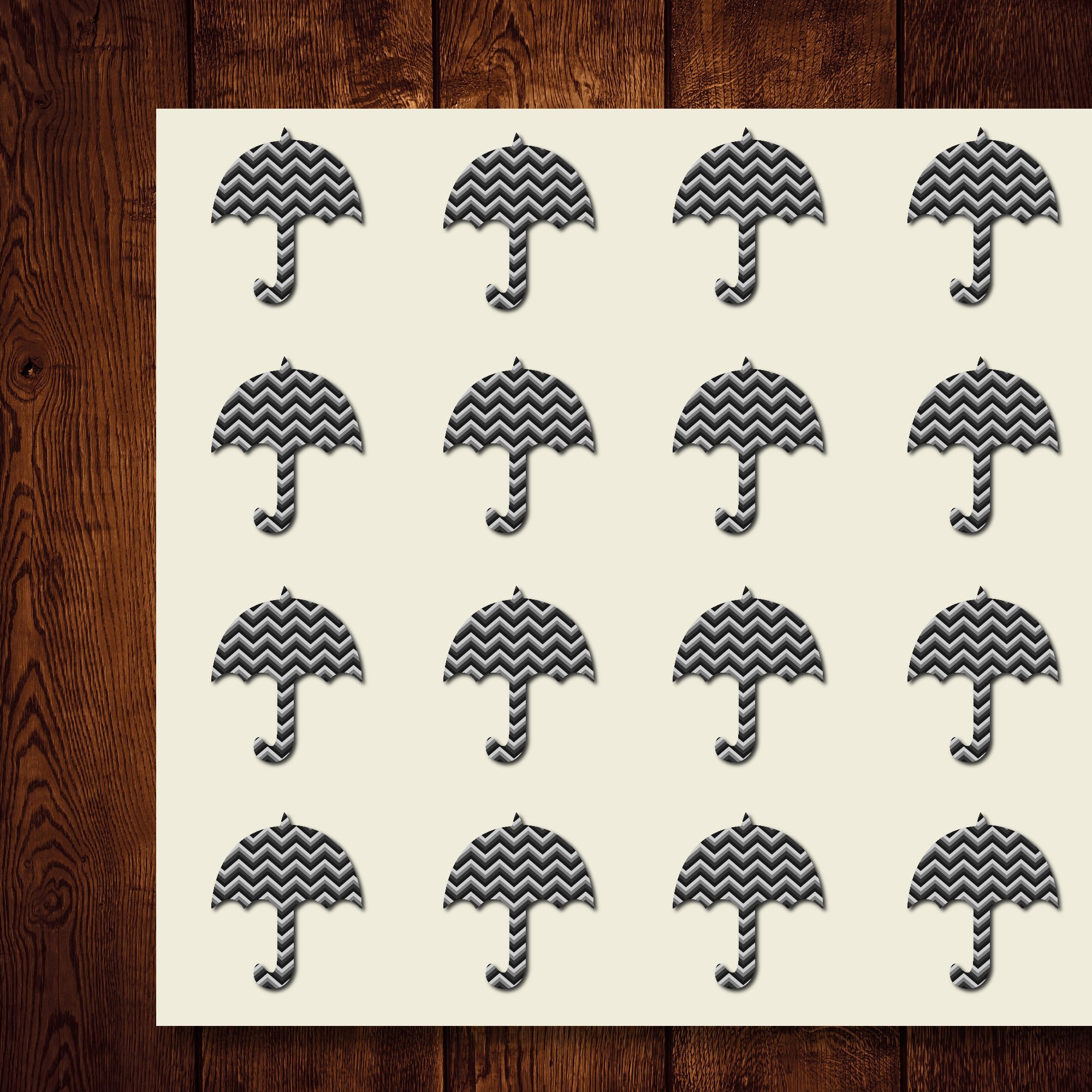 30 Pack 1.5 Inch Umbrella Craft Stickers - Waterproof Vinyl Decals for Scrapbooking, DIY Projects, Party Decorations & Sealing - Perfect for Journals, Planners, and Gift Wrapping (Item 1321659)
