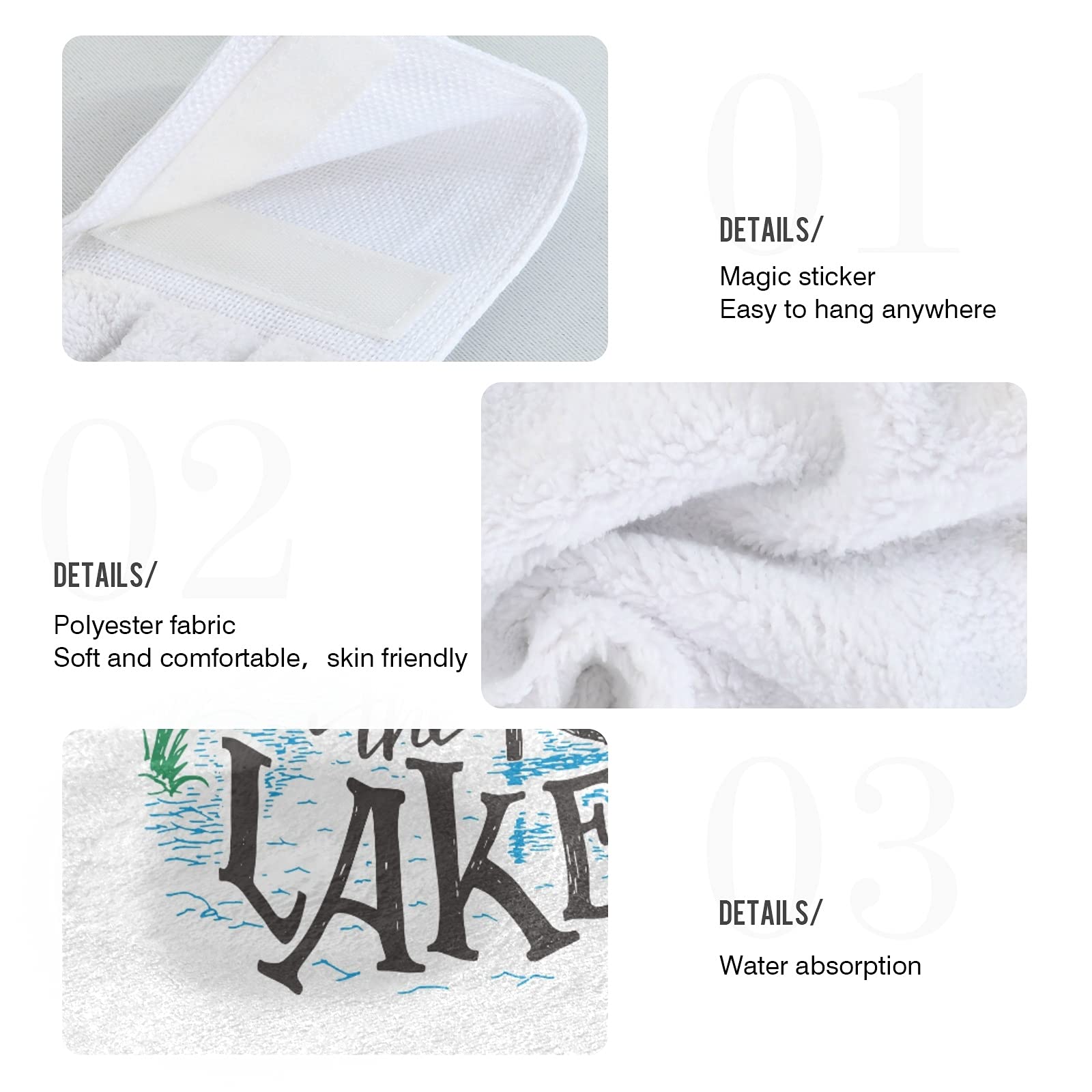 Premium Hanging Kitchen Towels Set of 2 - Absorbent Lake-Themed Dish Cloths & Bar Mugs Tea Towels for Kitchen, Bathroom Decor | Perfect for Drying Dishes, Cleaning Countertops, and Adding Rustic Charm to Your Home