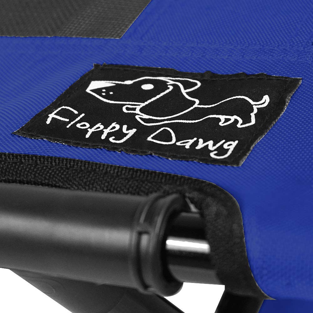 Floppy Dawg Just Chillin' Elevated Dog Bed - Portable Raised Cooling Cot with Removable Canopy Shade for Indoor & Outdoor Use - Breathable Mesh Fabric for Comfort - Perfect for Backyard, Patio, Camping & Travel with Your Pet