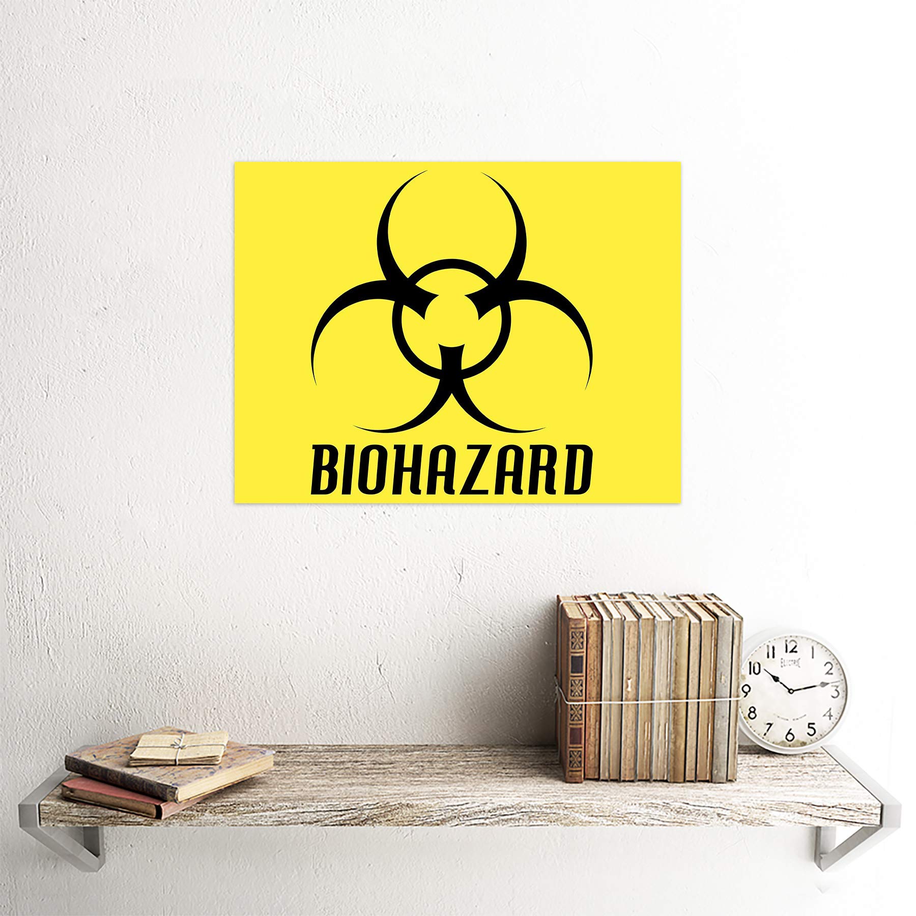 Biohazard Symbol Warning Sign Unframed Wall Art Poster - Premium Home Decor for Teen Bedroom, Gaming Room & Industrial Style Spaces
