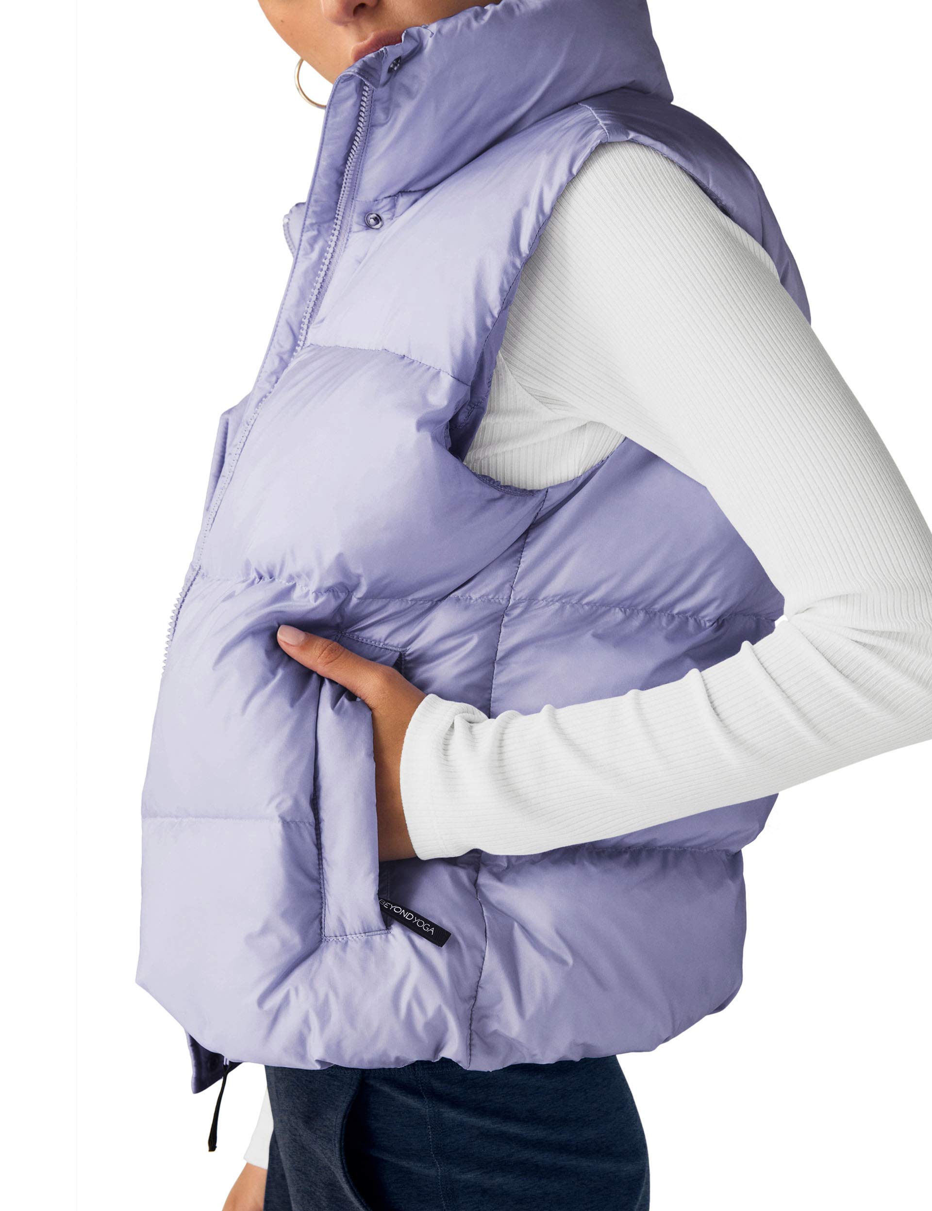 Big Cozy Puffer Vest for Women - Blue Frost Winter Jacket | Warm Quilted Down Alternative | Outdoor Hiking & Casual Streetwear
