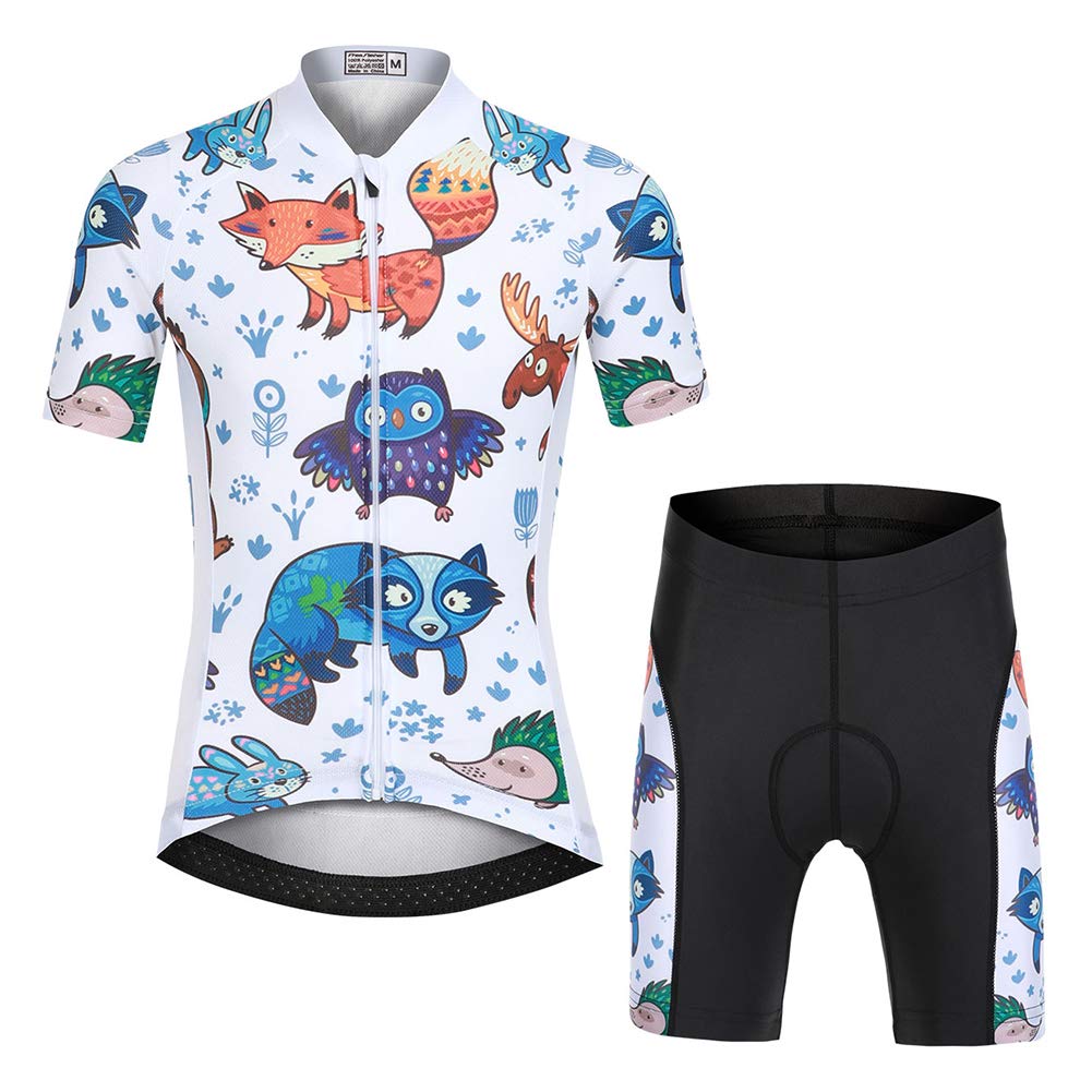 **Kids Cycling Jersey Set for Girls - Breathable Short Sleeve Top with 3D Padded Shorts - Perfect for Outdoor Biking, Training & Family Rides**