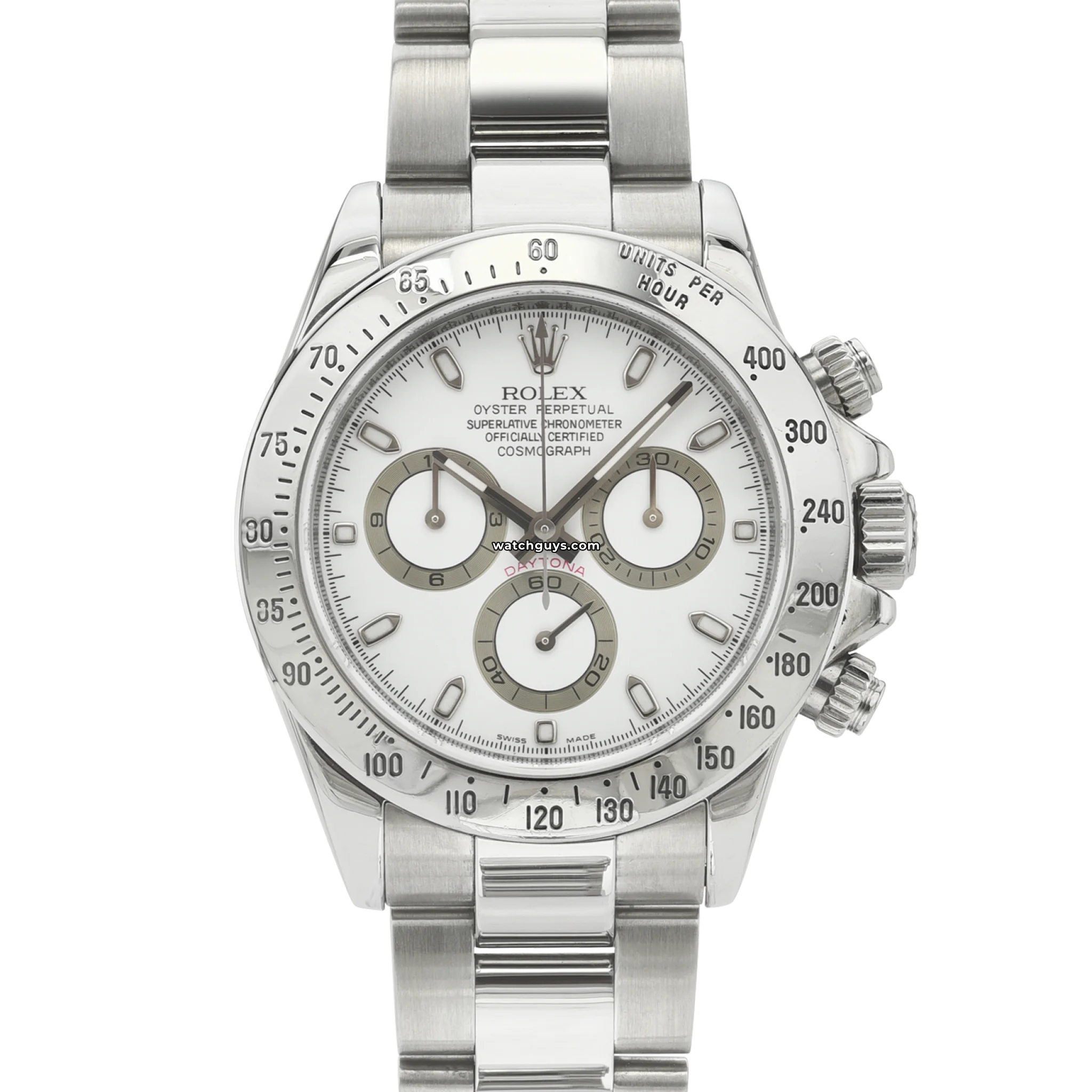 Rolex Daytona 116520 Stainless Steel Men's Watch with White Dial - Perfect for Business, Luxury Events & Collectors