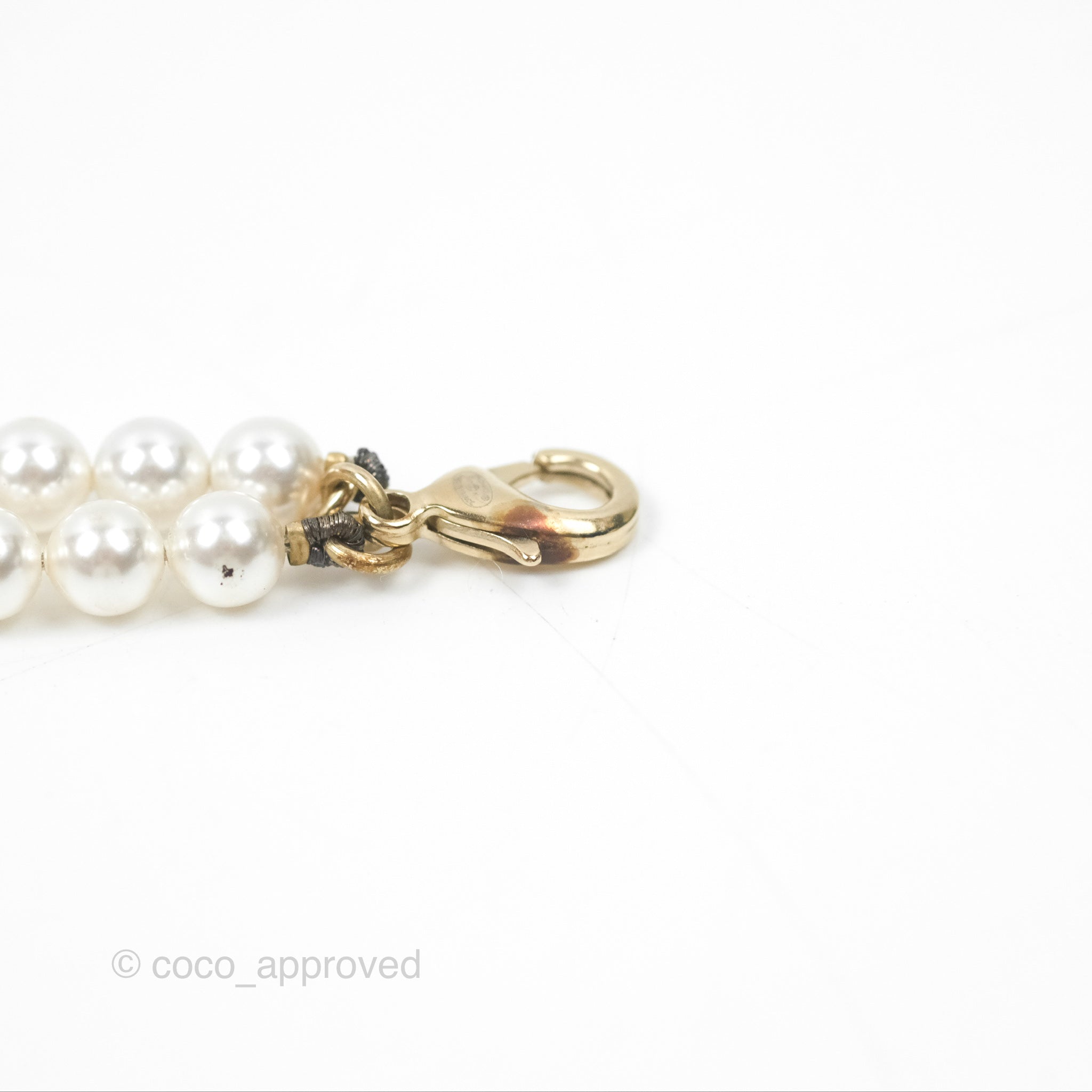 Chanel CC Pearl Double Strand Necklace 17K Gold Tone - Elegant Layered Pearl Jewelry for Women, Perfect for Parties, Weddings & Special Occasions