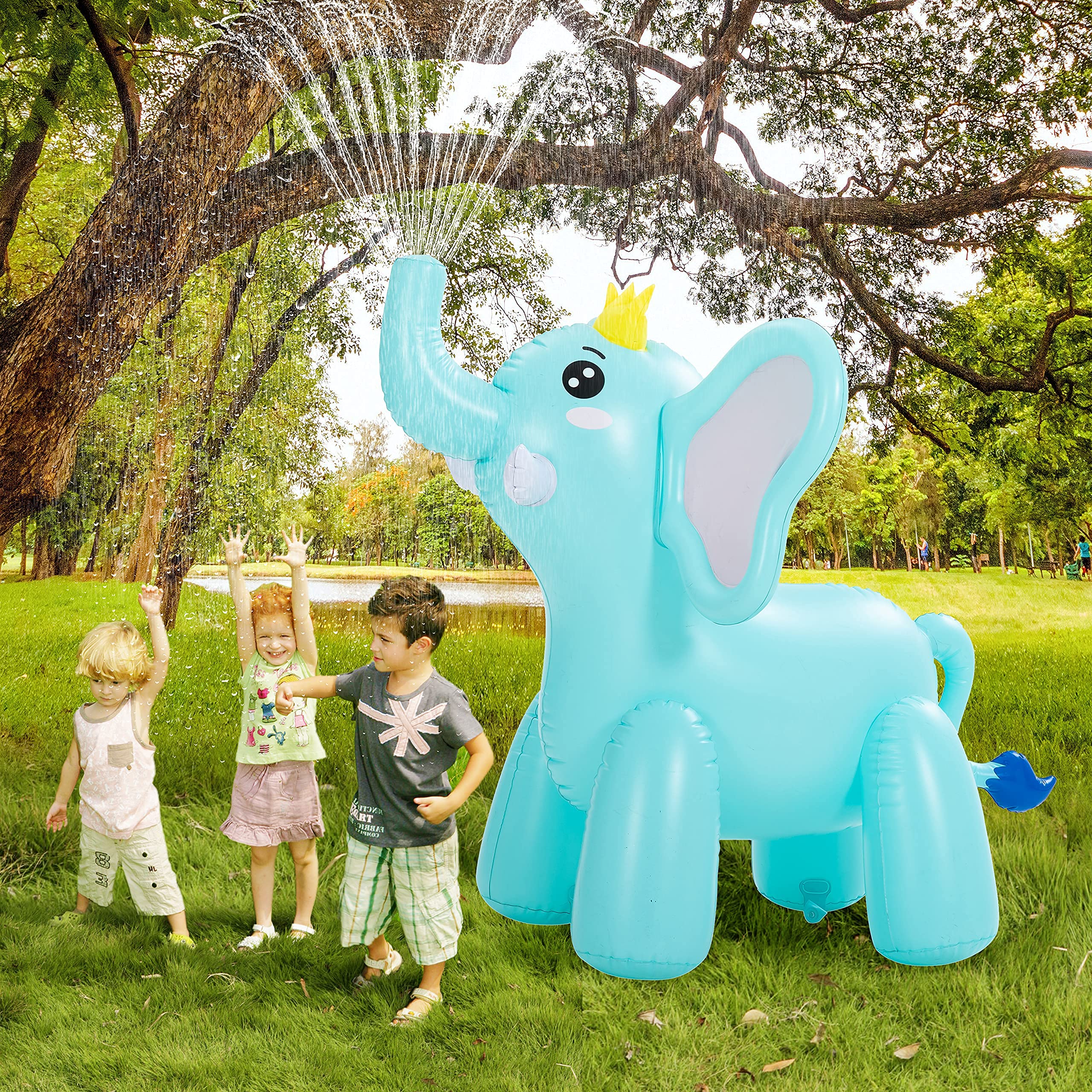 **Inflatable Elephant Water Sprinkler Toy for Kids - 48