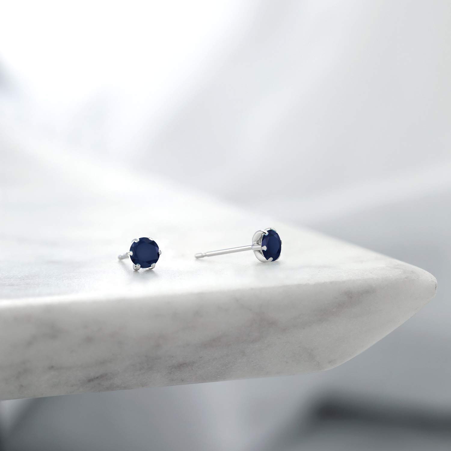 Gem Stone King 3MM Round Genuine Birthstone Stud Earrings for Women & Men - 6 Prong Platinum Setting - Perfect for Birthdays, Anniversaries & Gift Giving