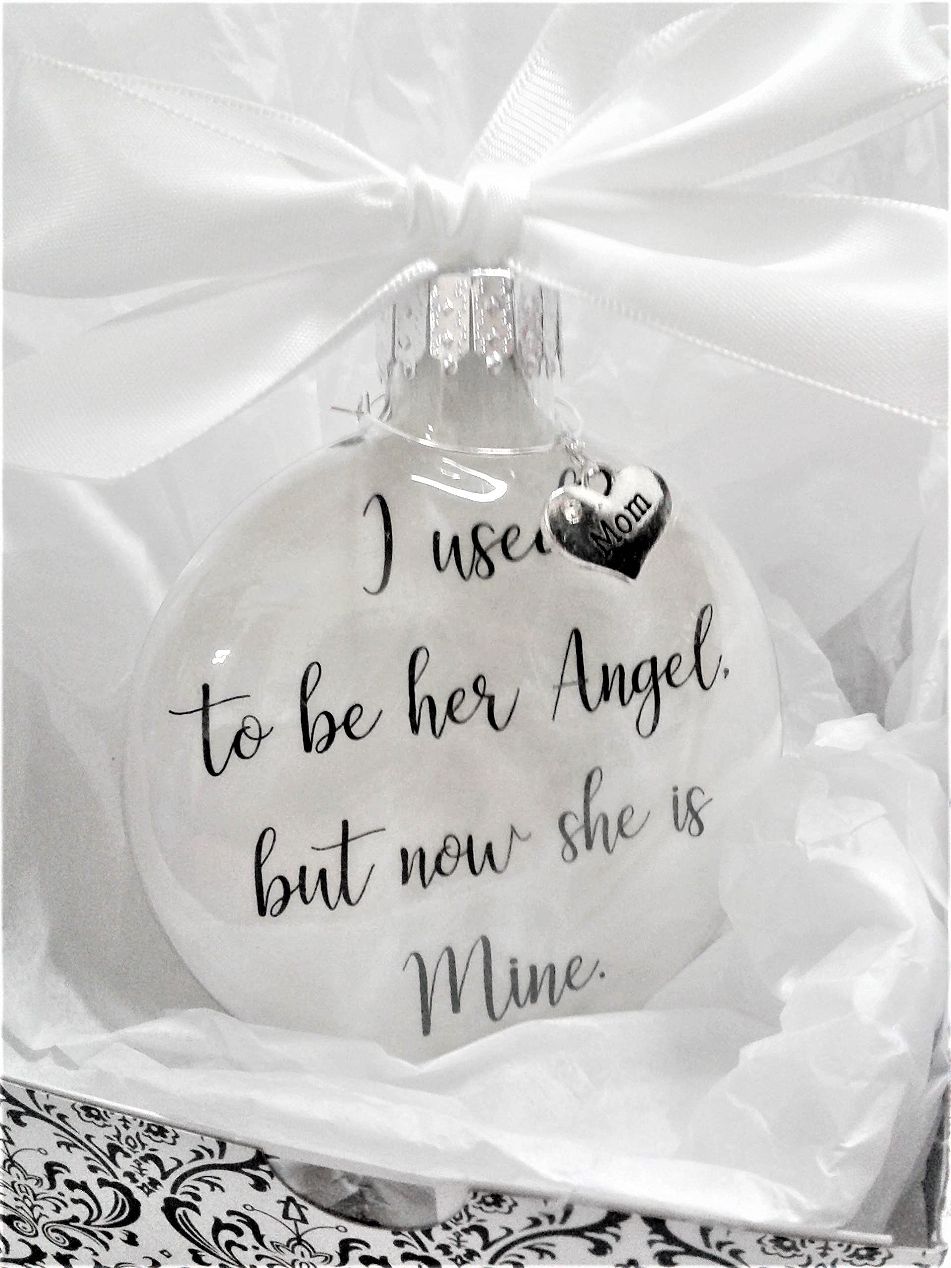 Memorial Ornament for Mom - Sympathy Gift with 'I Used to Be Her Angel' Engraved Charm - Perfect for Funeral, Memorial Service & Mother's Day Remembrance
