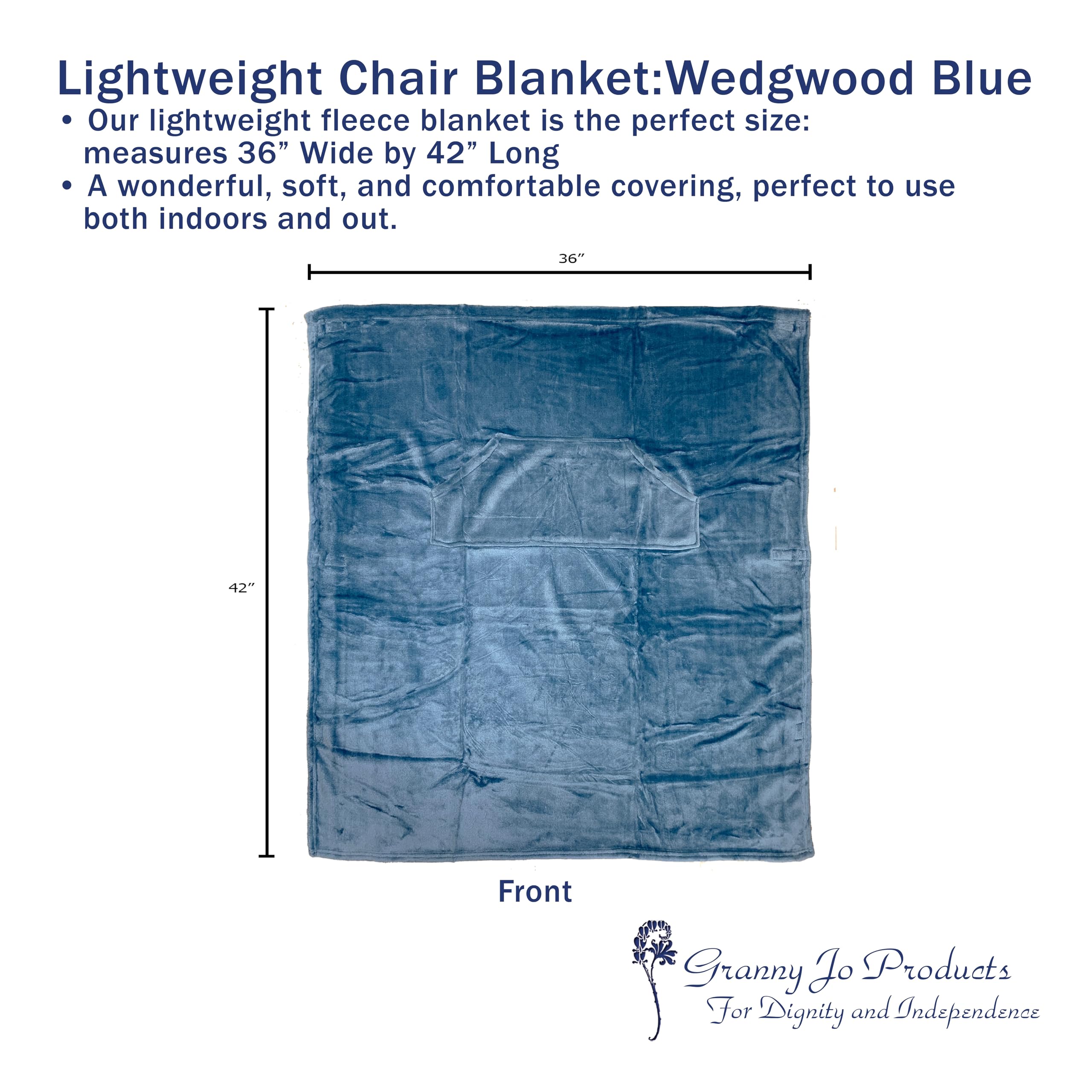 Lightweight Wheelchair Blanket - Wedgwood Blue | Cozy for Outdoor & Travel