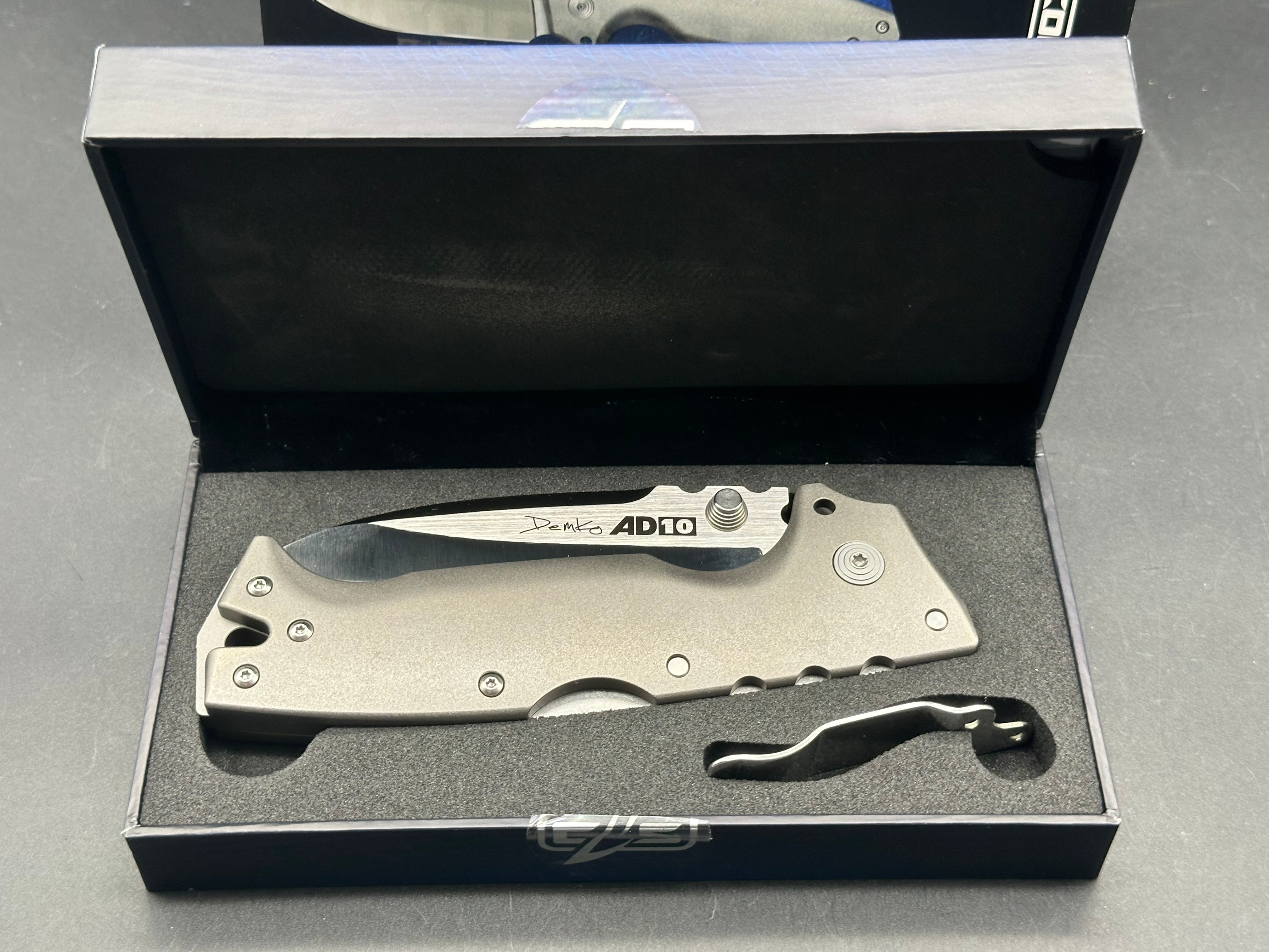 Cold Steel AD-10 Limited Edition Titanium Folding Knife - CPM 3V Satin Blade for Outdoor Camping, Hunting & Survival Gear