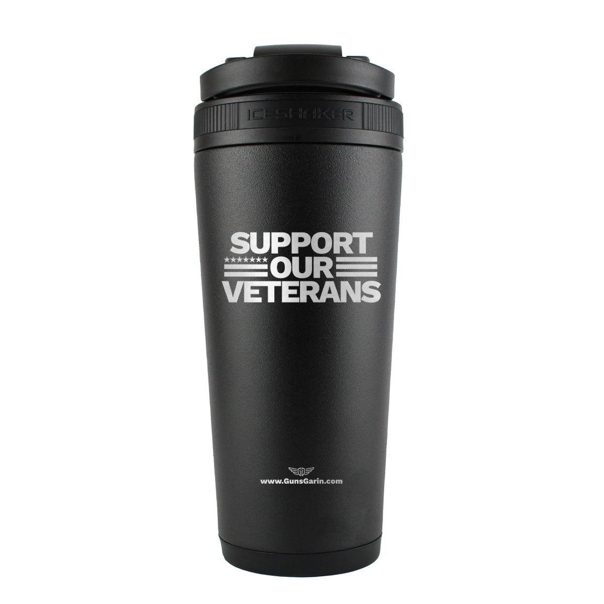 Custom 26oz Guns Garin Military Tribute Ice Shaker Cup - Patriotic Drink Mixer for Protein Shakes, Smoothies & Cocktails | Perfect for Gym, Home & Outdoor Activities