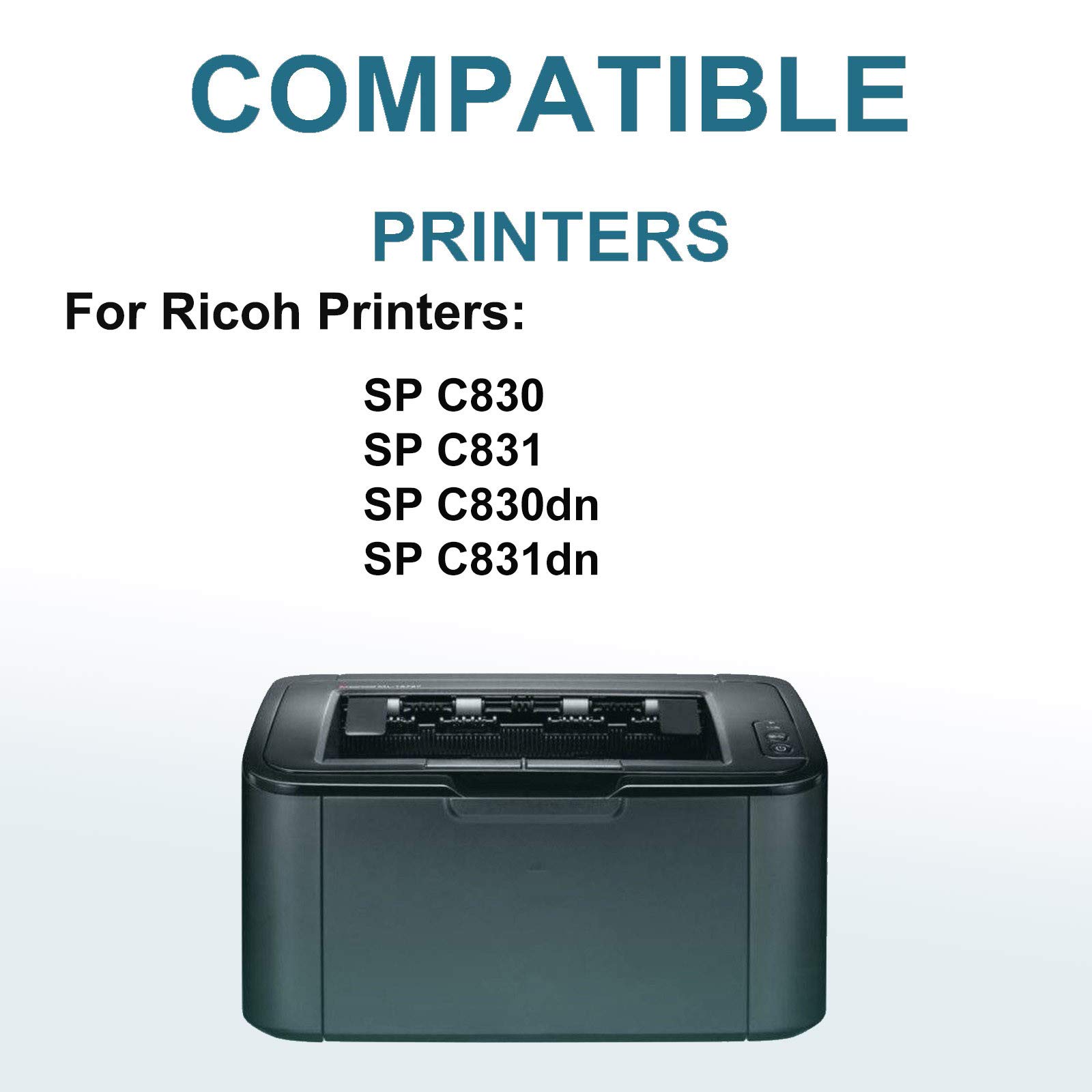 6-Pack (2C+2Y+2M) High Yield 821184 821182 821183 Compatible Toner Cartridge for Ricoh SP C831dn Laser Printer - Perfect for Office Printing & Bulk Document Production