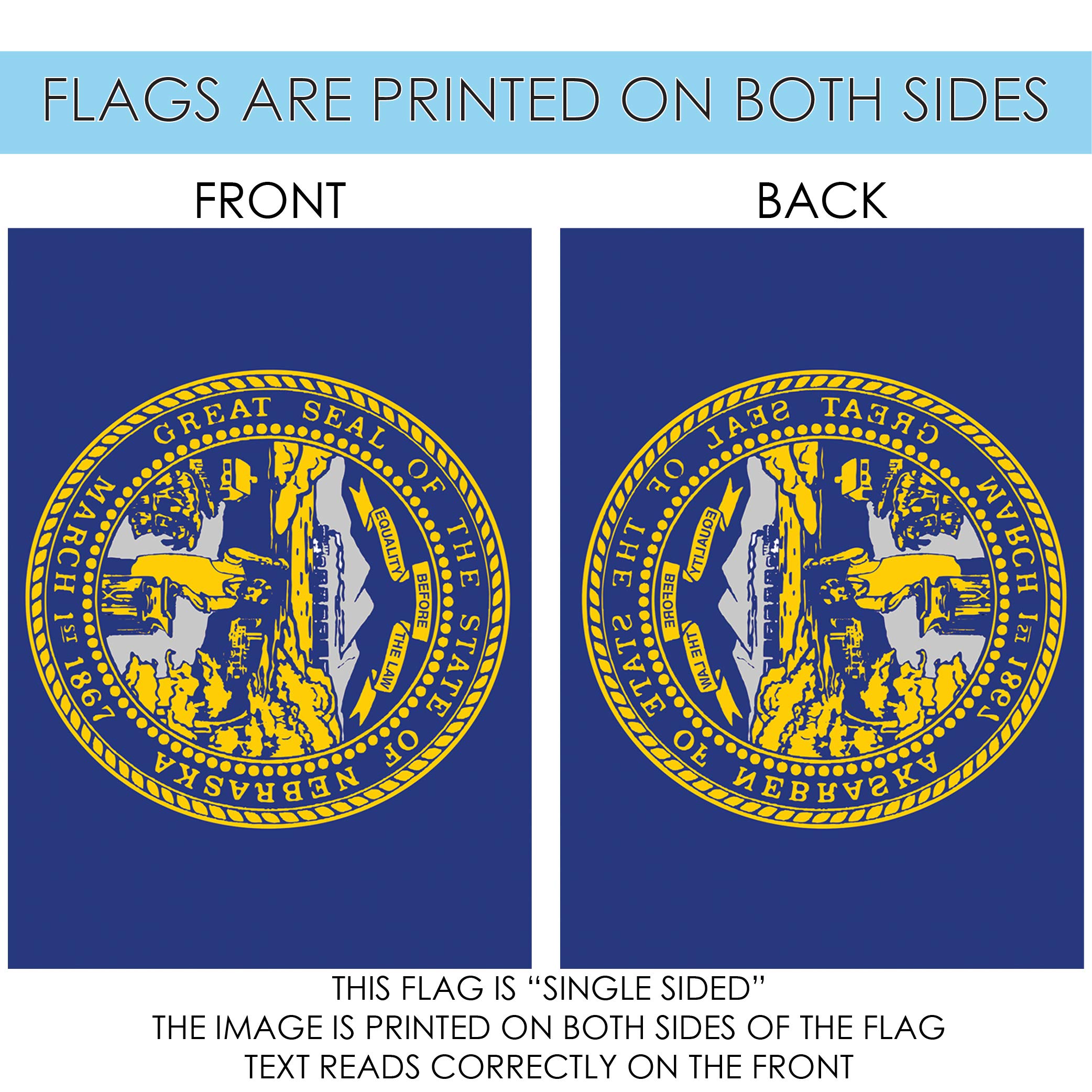 Nebraska State Flag 12.5 x 18 Inch - Outdoor Garden Decorative Flag for Home, Yard, and Patio | Durable All-Weather USA-Made Flag for Seasonal and Year-Round Display