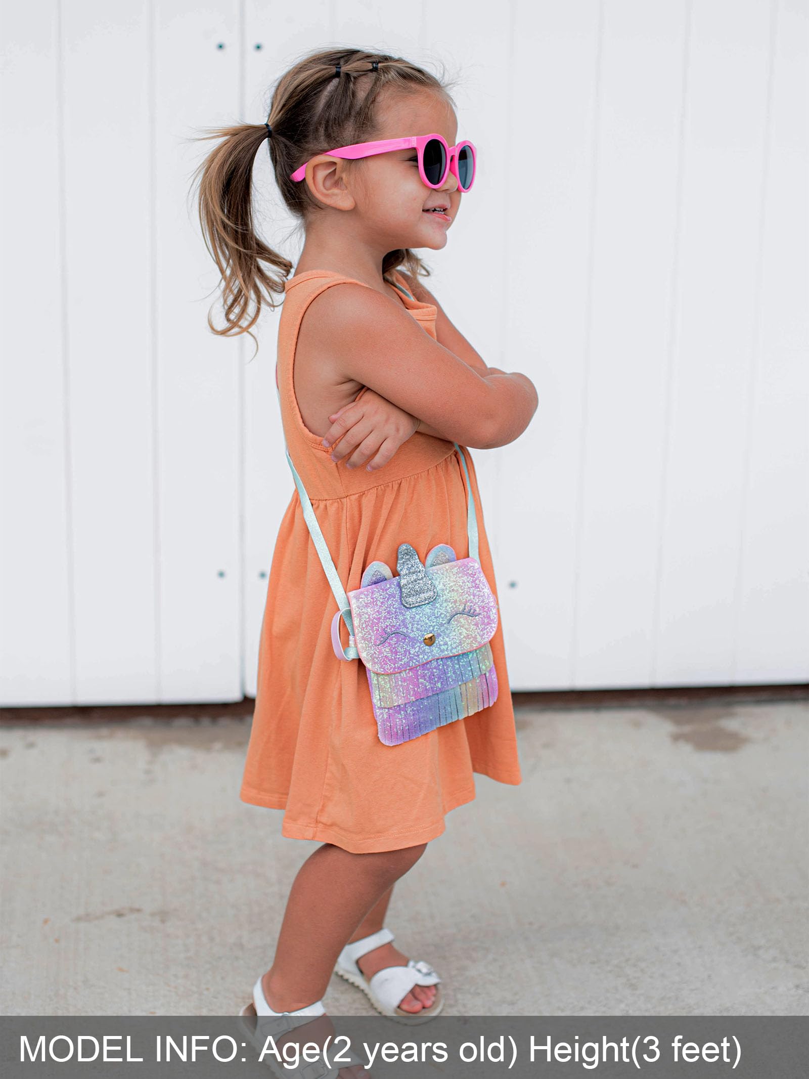 Mibasies Kids Purse for Girls - Cute Unicorn & Cat Crossbody Shoulder Bag with Tassel | Perfect Gift for Toddlers & Little Girls | Birthday, Party, Dress-Up & Everyday Use