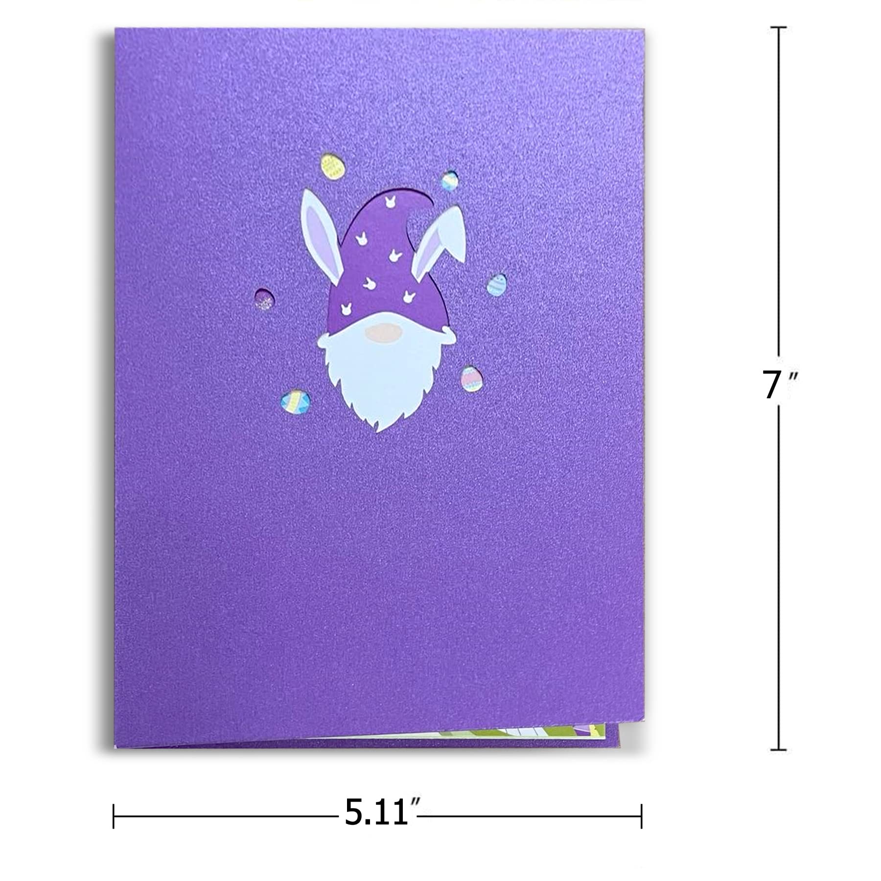 3D Pop Up Bunny Gnome Easter Greeting Cards with Envelopes - Religious Easter Cards for Kids, Children, Boys & Girls - Perfect for Easter Celebrations, Church Events & Family Gatherings