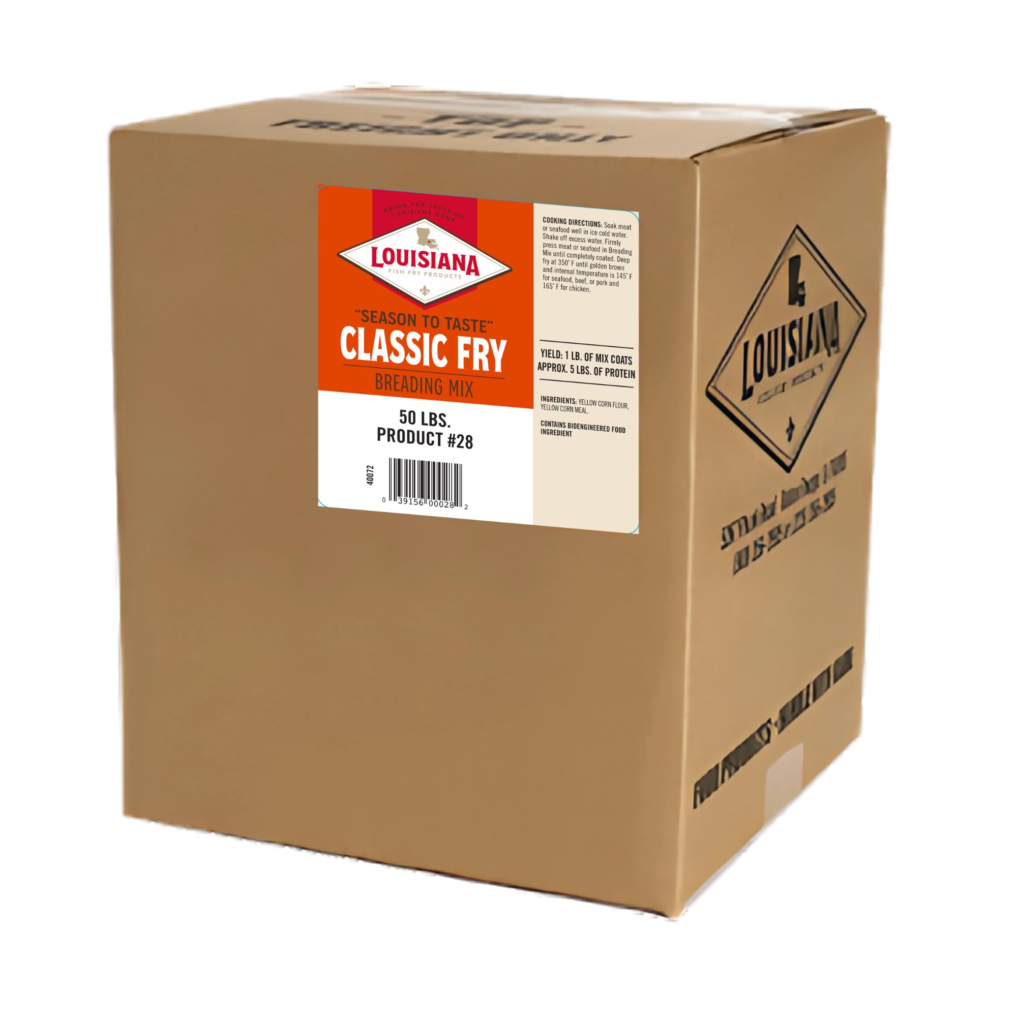 Louisiana Fish Fry Classic Fish Fry Seasoning - 50lb Bulk Bag for Restaurants & Catering | Perfect for Fried Fish, Seafood, Chicken & More | Commercial Food Service Use