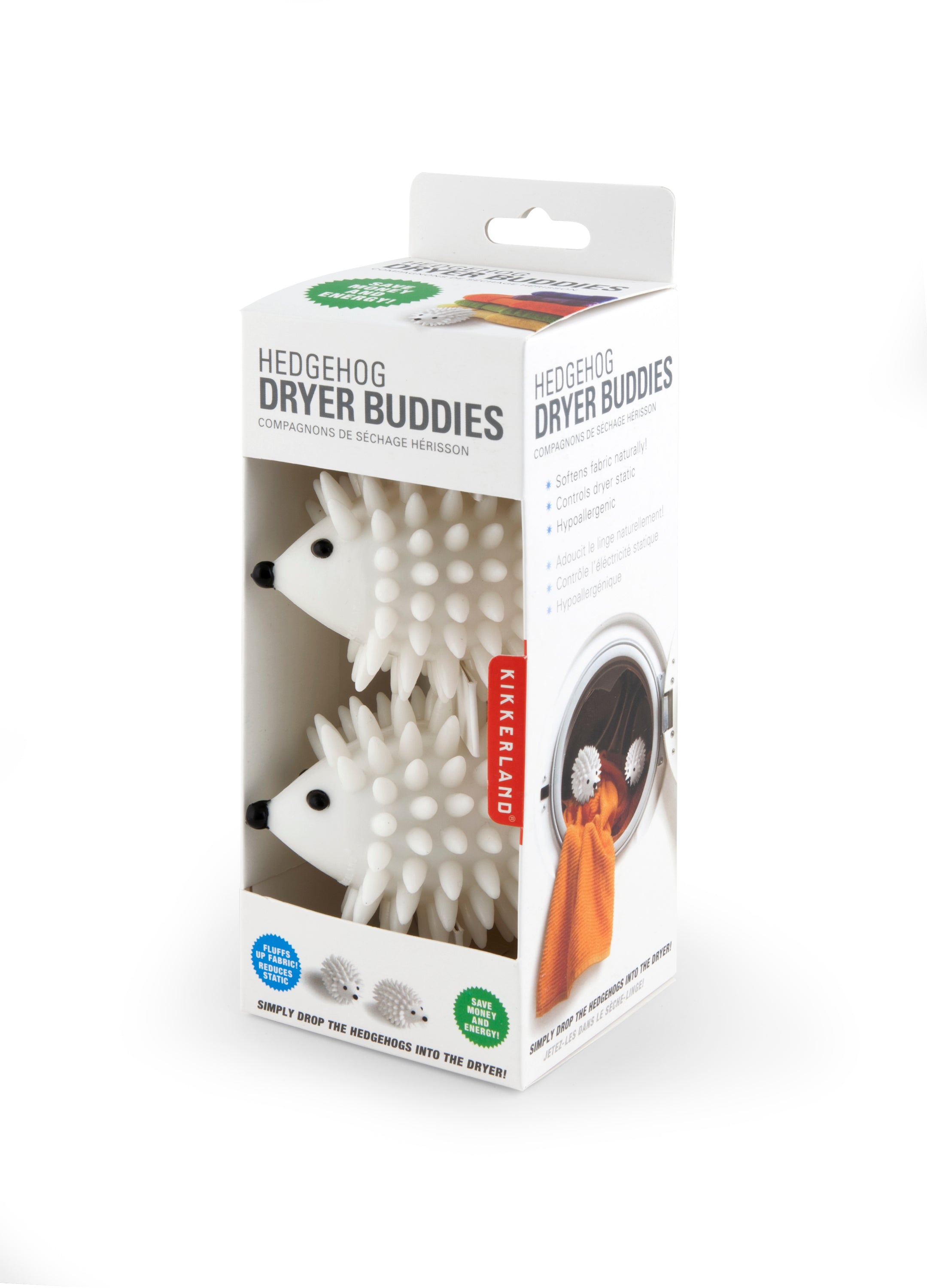 Soft Hedgehog Dryer Buddies Set of 2 - Cute & Effective Laundry Dryer Balls for Faster Drying & Static Reduction - Perfect for Baby Clothes, Blankets & Delicate Fabrics
