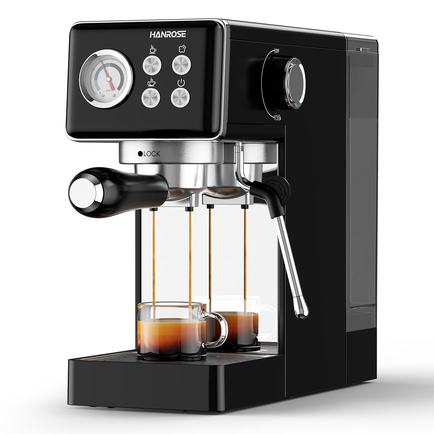 **15 Bar Compact Espresso Machine with Milk Frother - Stainless Steel Coffee Maker for Latte & Cappuccino - Perfect for Home Baristas & Coffee Lovers**    *(Use Cases: Ideal for home kitchens, small offices, or as a gift for coffee enthusiasts who enjoy café-quality espresso, lattes, and cappuccinos.)*