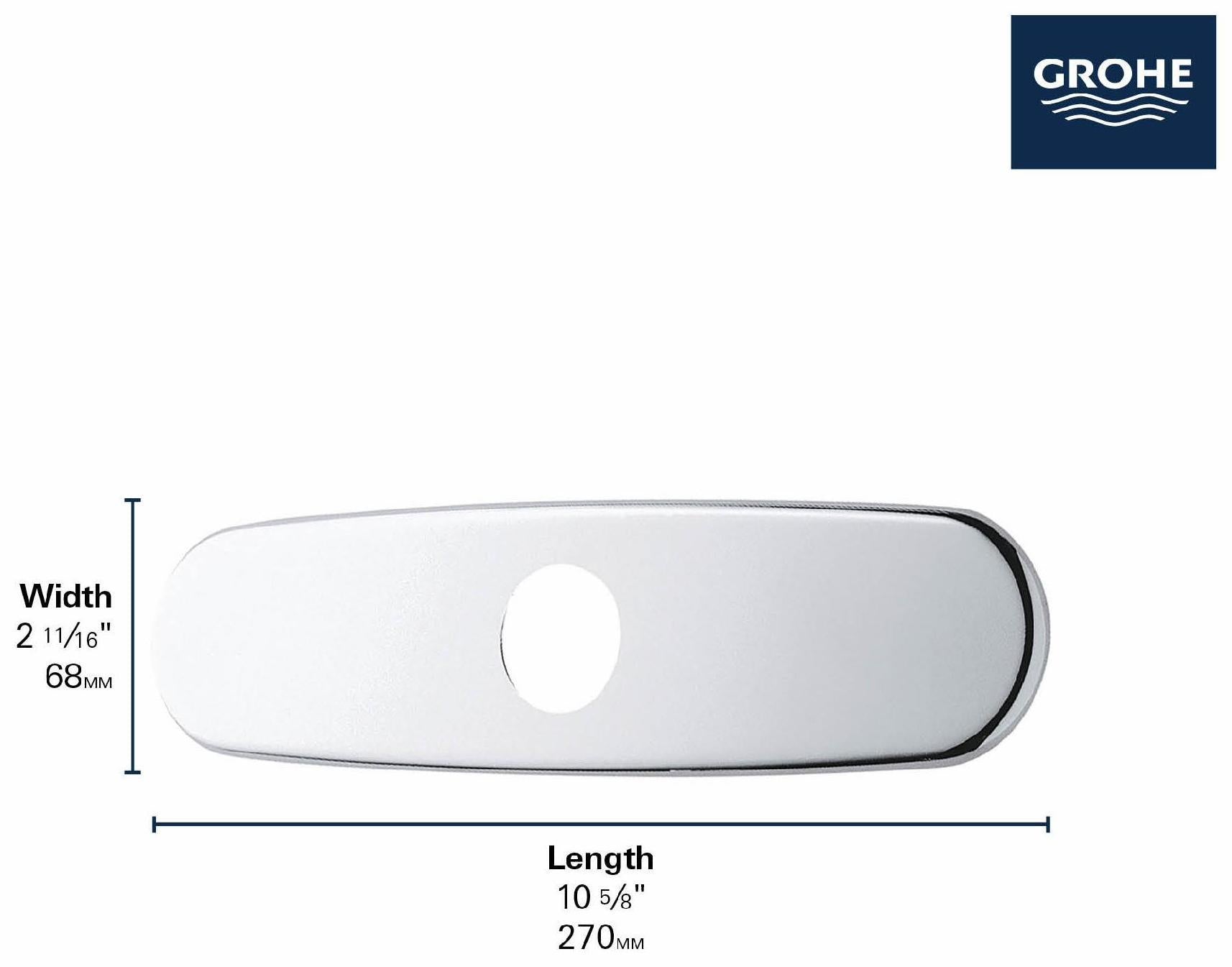 10 Pack Chrome Grohe 07552000 Escutcheon Deck Plate for Faucet & Shower Installation | Bathroom & Kitchen Fixture Accessories