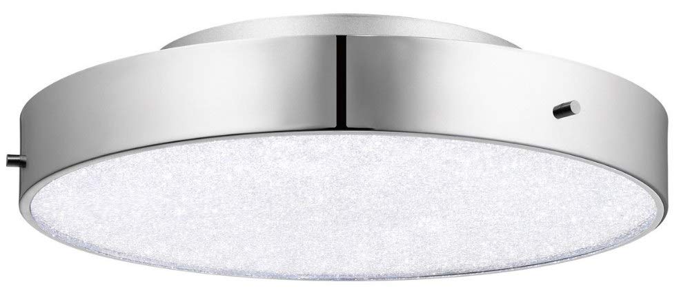 Elan 83588 Modern Chrome Ceiling Flush Mount Light Fixture - 38.4W LED Energy Efficient Lighting for Bedroom, Hallway & Living Room