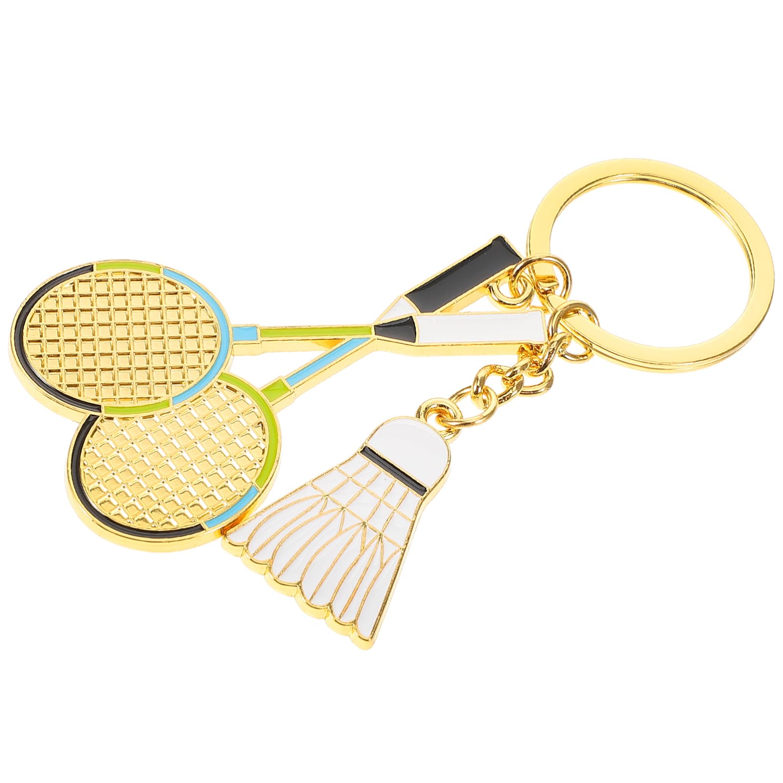 VANZACK Enamel Badminton Racket Keychain - Metal Sports Keyring with Ball Design - Motivational Gift for Badminton Players & Sports Fans - Perfect for Tournaments, Parties & Team Events