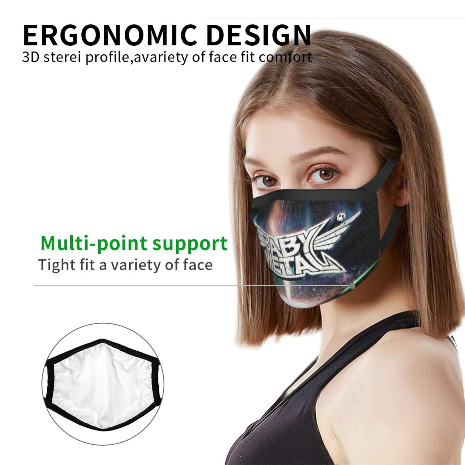 Babymetal Face Mask for Adults - Windproof & Warm Black Border Mask for Outdoor Sports, Hiking, Running & Cycling (3-Pack) - Breathable & Comfortable Face Cover for Cold Weather Protection