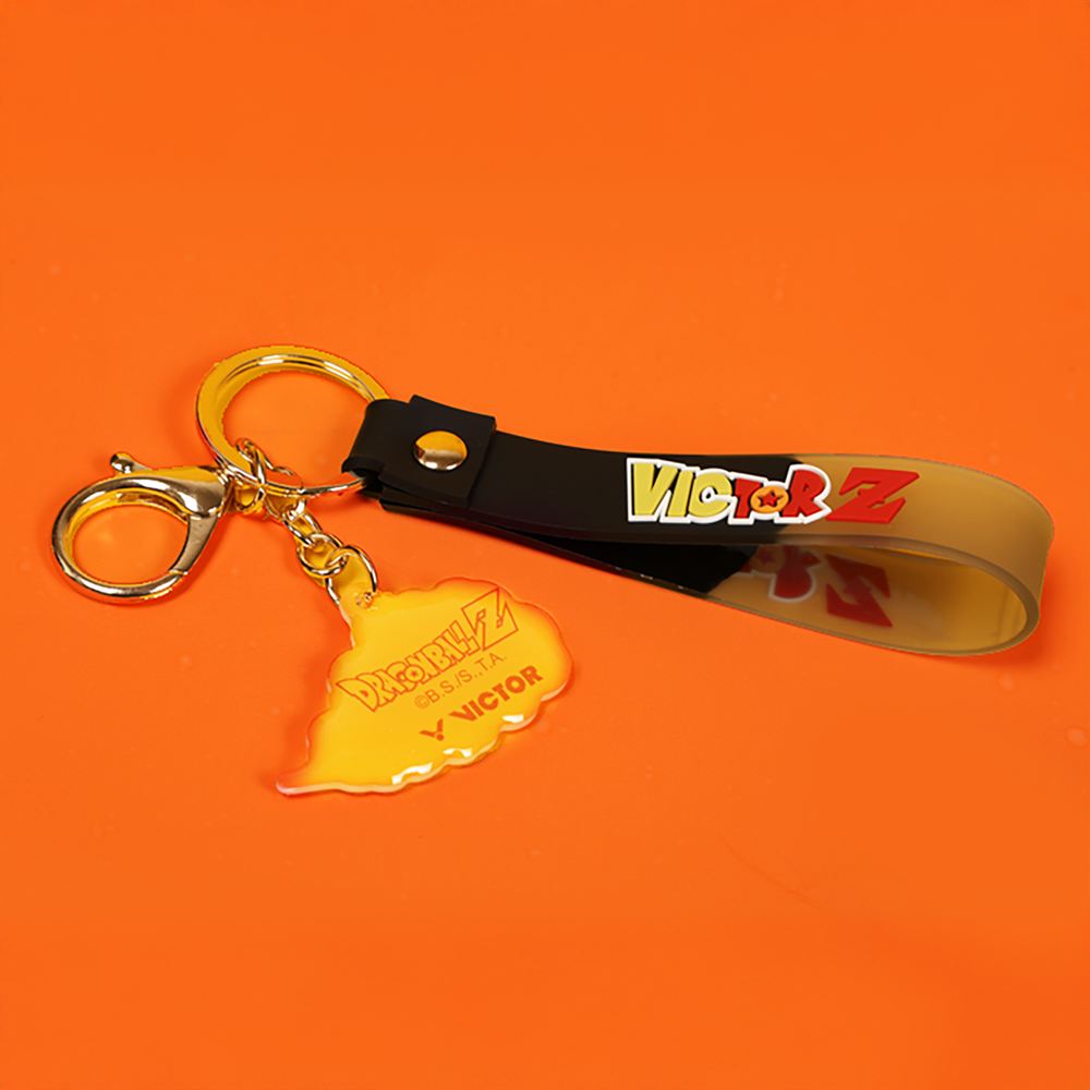 Victor x Dragon Ball Z Keychain PG6011DBZ CE (Black/Yellow) - Anime Collectible for Keys, Bags & Backpacks - Perfect Gift for Dragon Ball Fans