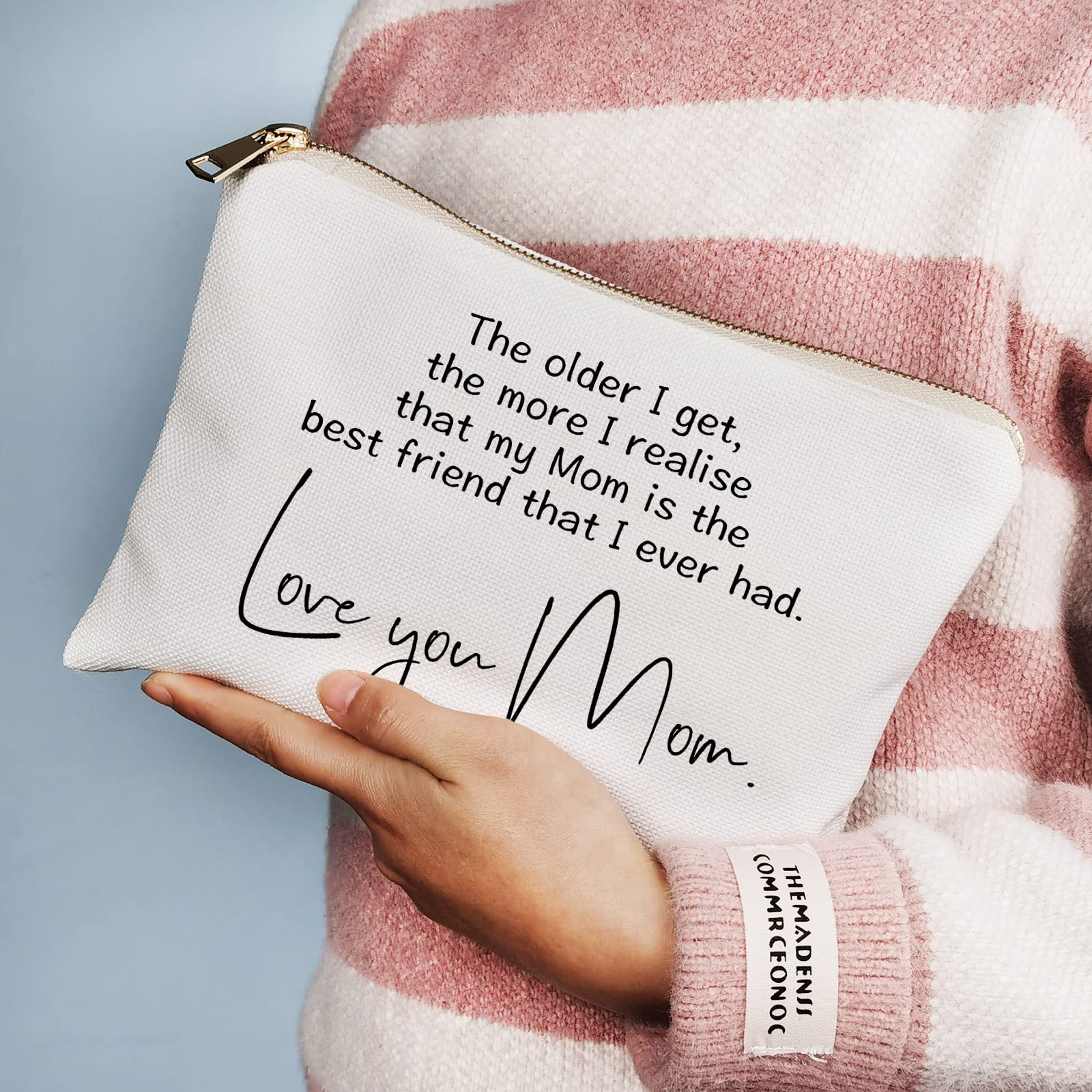 Mom's Best Friend Makeup Bag - Sentimental Keepsake Gift for Wedding, Mother's Day & Birthday - Cosmetic Organizer Pouch for Women - Perfect Gift from Daughter for Special Occasions (Home, Travel, Bridal Shower)