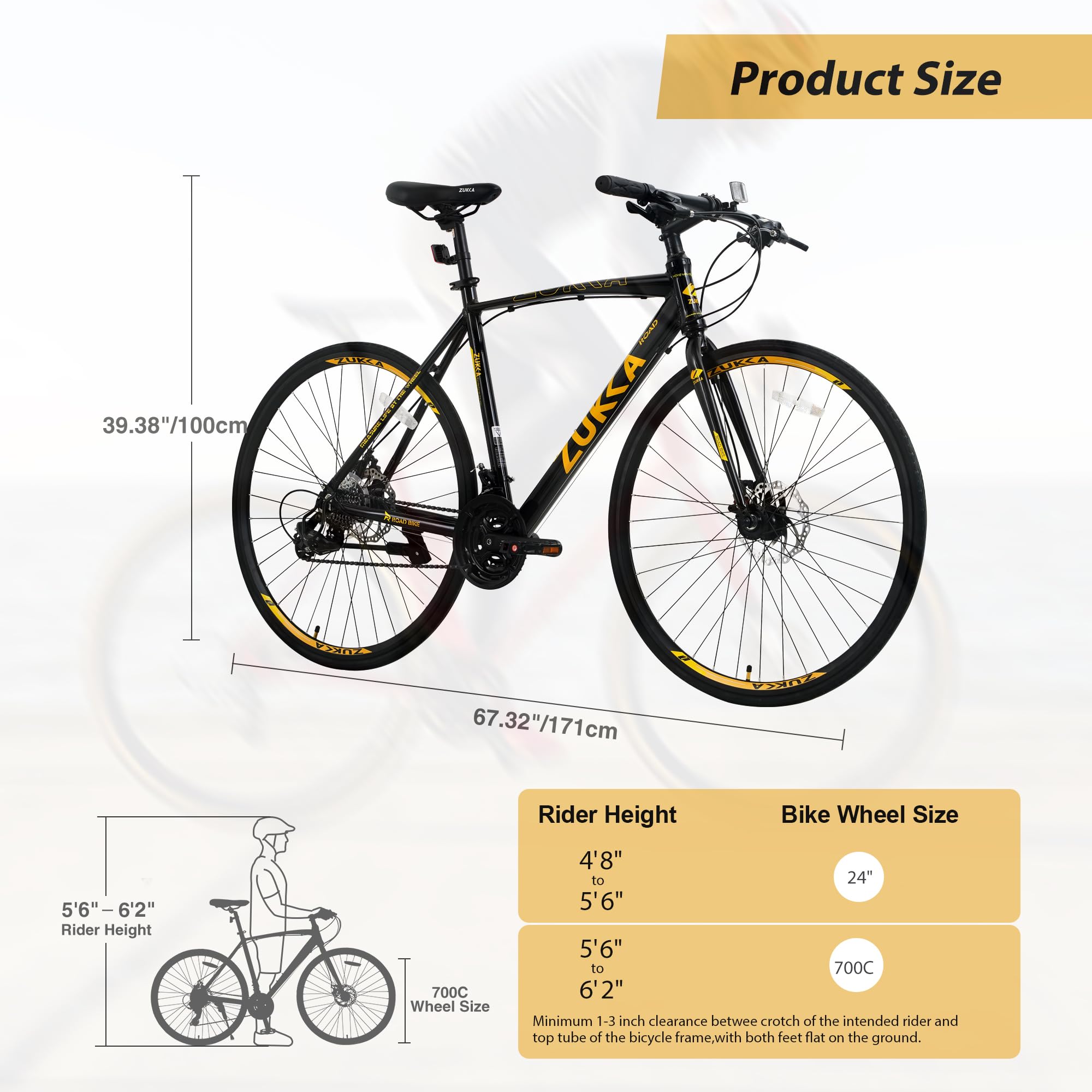 **MEGHNA 700C Road Bike - 24-Speed Hybrid Commuter Bike with Dual Disc Brakes for Men & Women - Perfect for City Riding, Fitness & Daily Commutes**