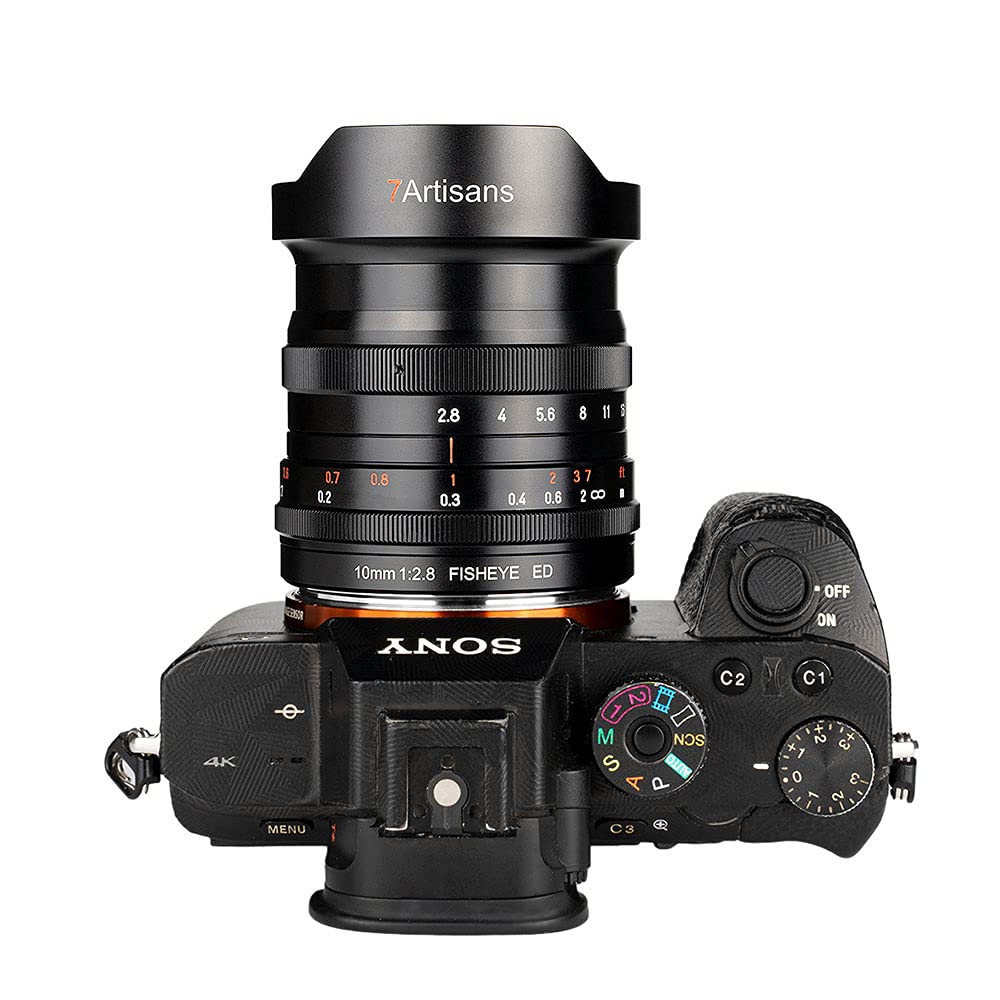 7artisans 10mm f2.8 Full Frame Fisheye Lens for Sony FE Mount - Ultra Wide Angle Manual Focus Lens with Focus Tab & Lens Case - Compatible with Sony A7, A7R, A7S, A6000, NEX Series - Perfect for Landscape, Architecture & Creative Photography - Authorized Reseller with Warranty