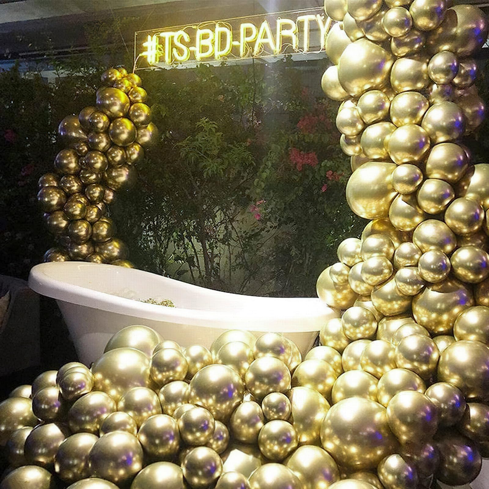 120 Pcs 5 Inch Metallic Gold Balloons for Party Decorations - Perfect for Balloon Garlands, Arches, Birthday Parties & Baby Showers (Gold-G101) | Elegant Event & Home Decor