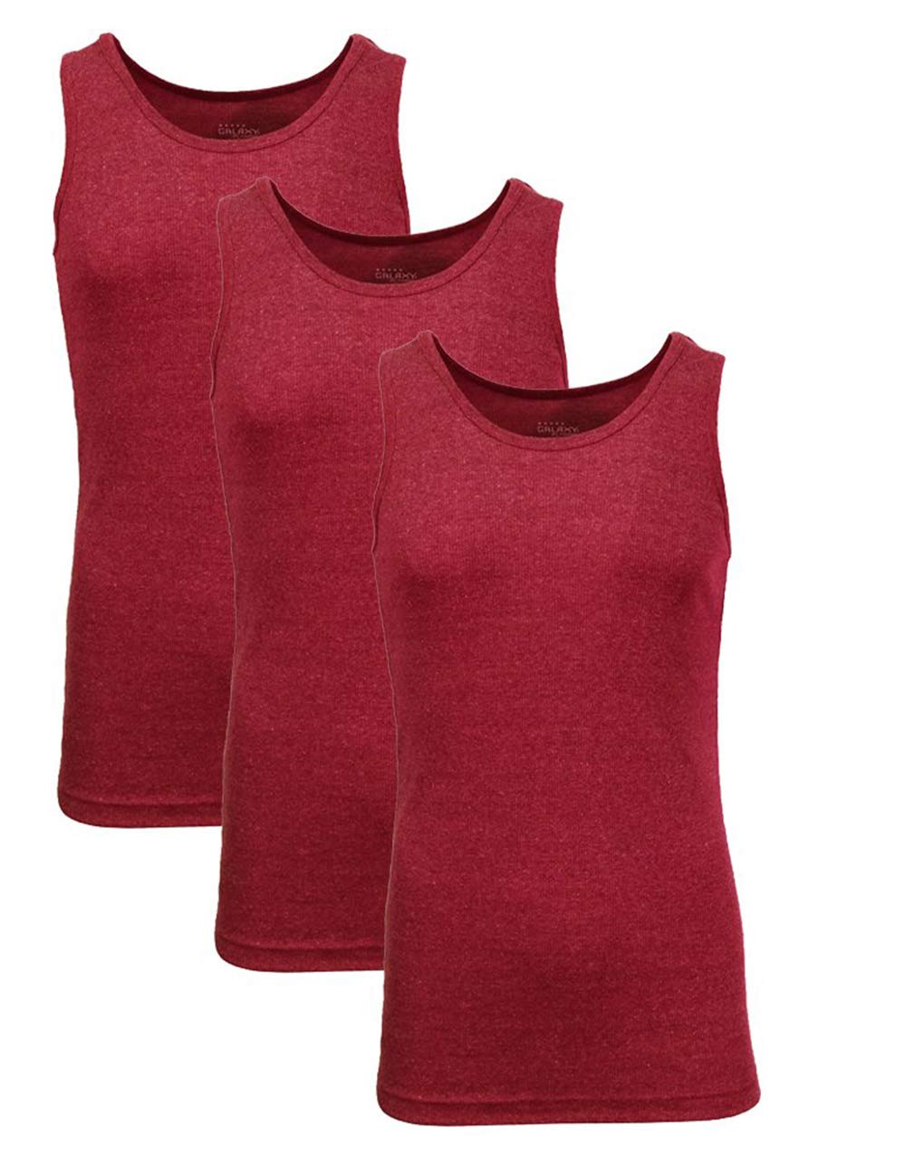 Harvic Men's Heavyweight Ribbed Tank Tops - Single & 3-Pack - Breathable Muscle Shirts for Gym, Workout & Summer Casual Wear