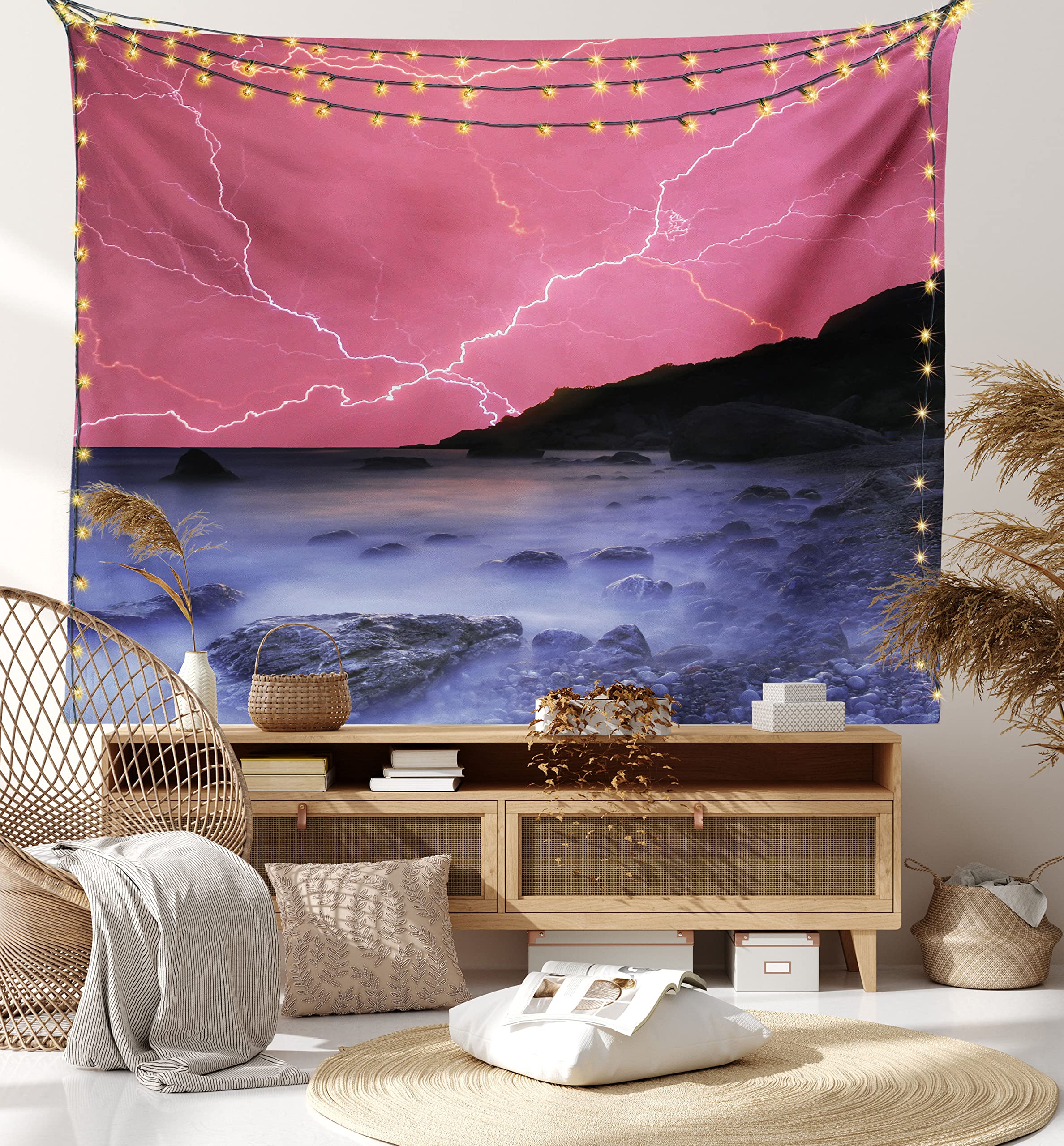 Ambesonne Thunderstorm Tapestry - Vibrant Sky Wall Decor for Bedroom & Living Room