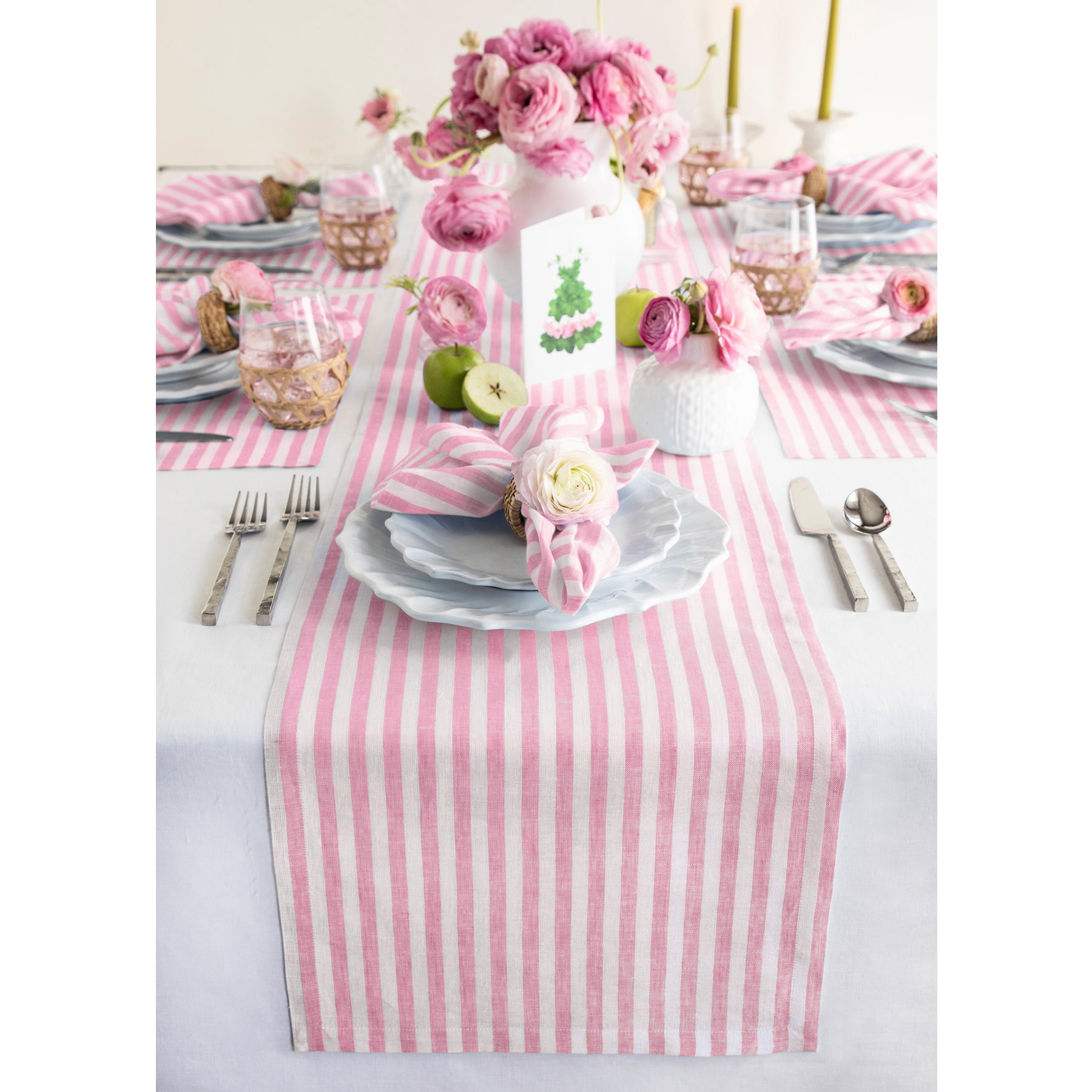 Amalfi Stripe Table Runner - Elegant Dining Decor for Weddings, Parties & Holiday Tablescapes
