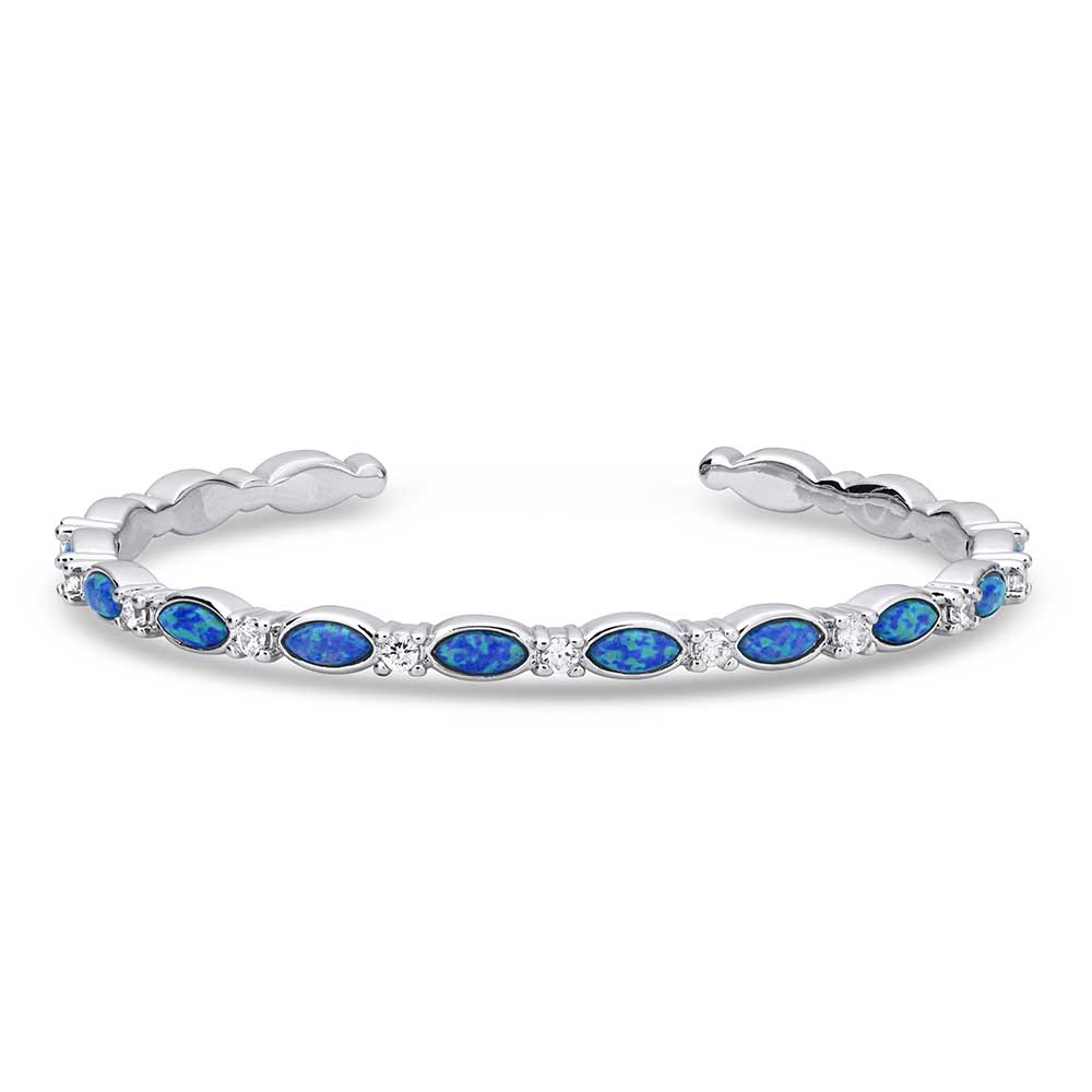 Moonlit Night Crystal Opal Cuff Bracelet for Women - Elegant Adjustable Statement Jewelry for Evening Parties, Weddings & Special Occasions