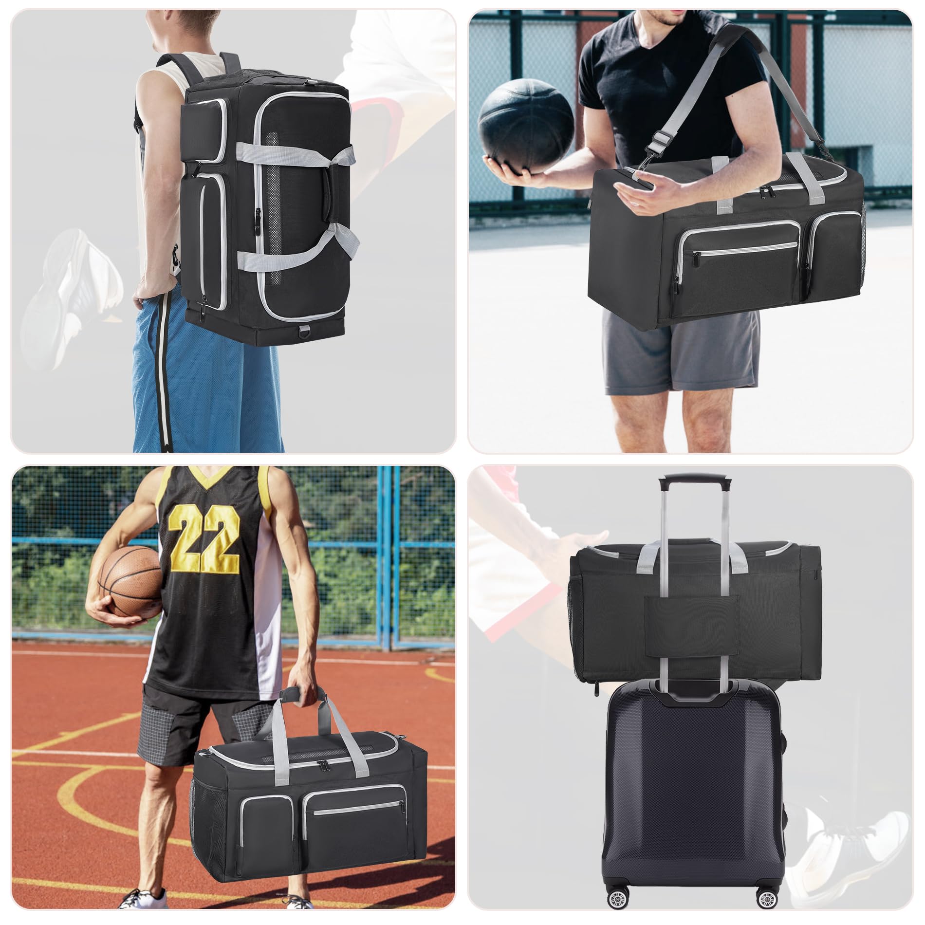 **Large Capacity Sneaker Travel Bag for 4 Pairs - Adjustable Dividers & Multi-Pocket Storage | Perfect for Travel, Gym, Sports & Outdoor Adventures**