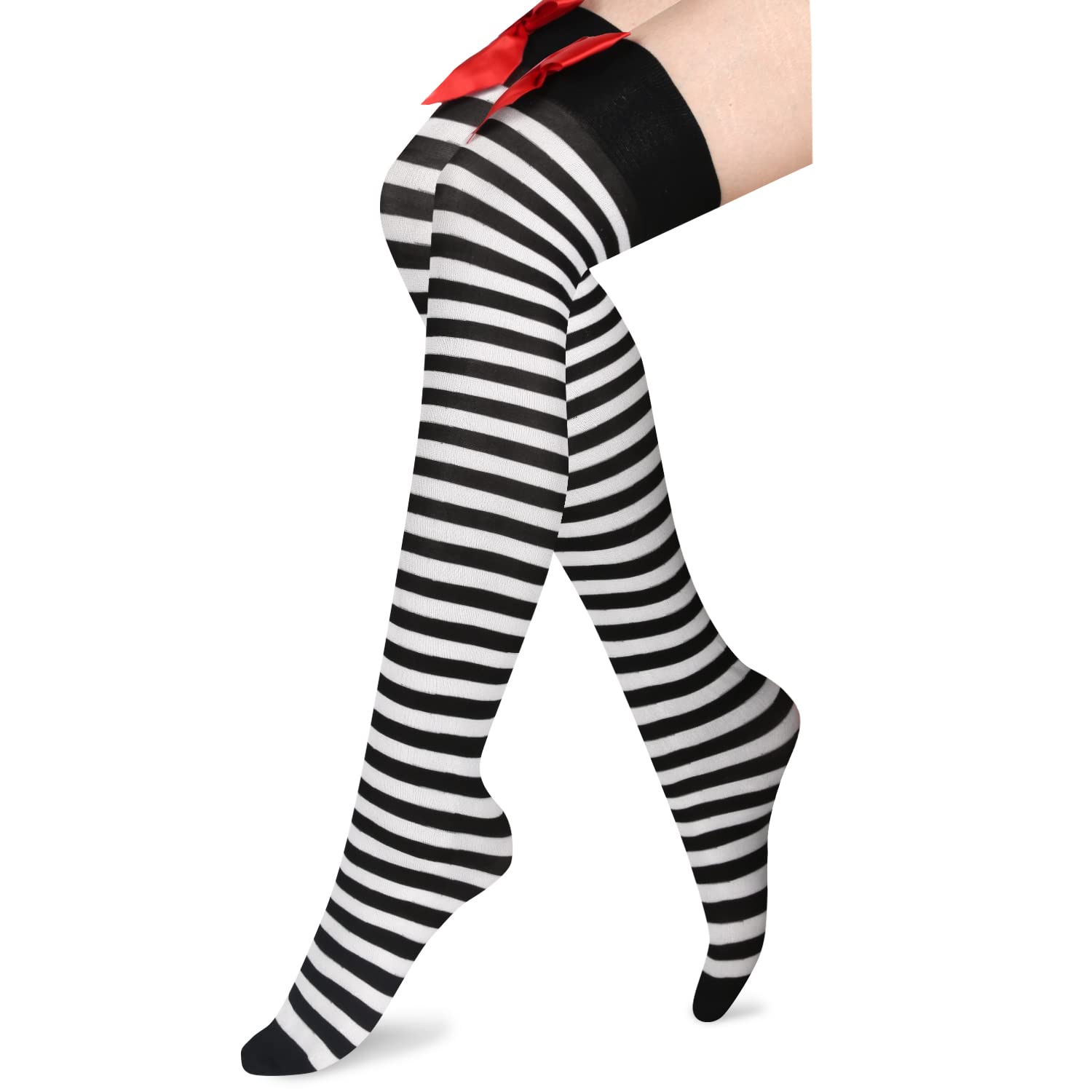 Benefeet Women's Thigh High Argyle Socks - Fun Striped Knee-High Stockings for Dress Up & Costumes