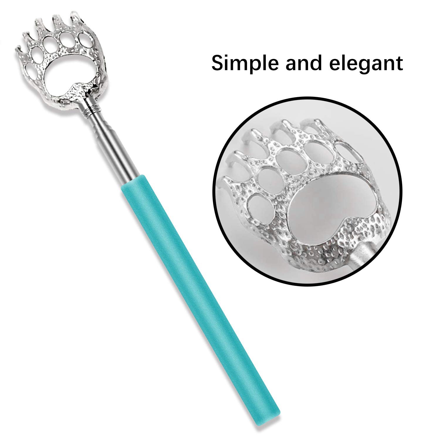 UNOOE Bear Claw Back Scratcher - Extendable to 23 Inches, Retractable Metal Telescopic Itch Relief Tool for Men & Women | Perfect for Travel, Home, Office & Car Use (4 Pack) - Soothing Back Scratcher for Instant Comfort