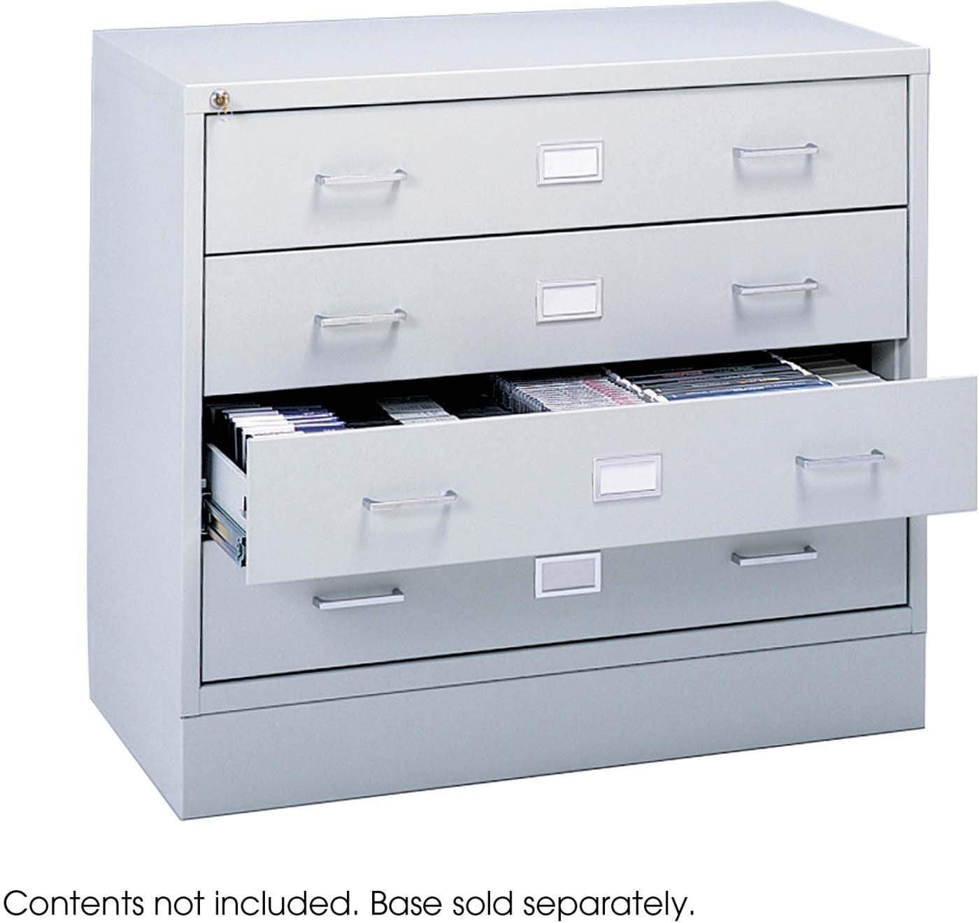 Gray Audio/Video Microform Storage Cabinet - Secure Media Organization for Home & Office [4935LG] - Perfect for Archiving DVDs, CDs, and Documents
