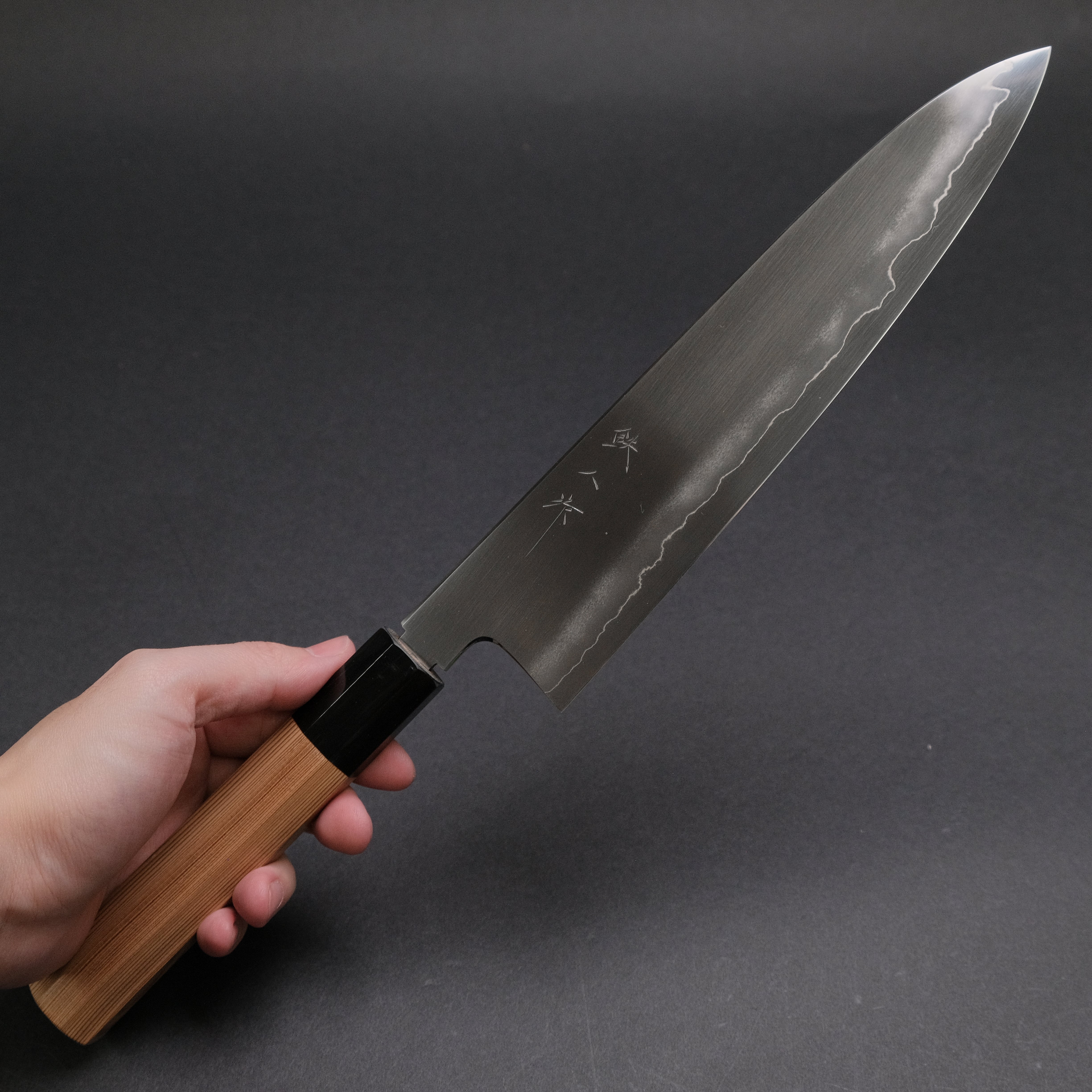 Premium Tetsujin Silver #3 Ukiba Gyuto 240mm Japanese Chef Knife with Yakusugi Cedar Handle - Perfect for Sushi, Meat Cutting & Professional Kitchen Use