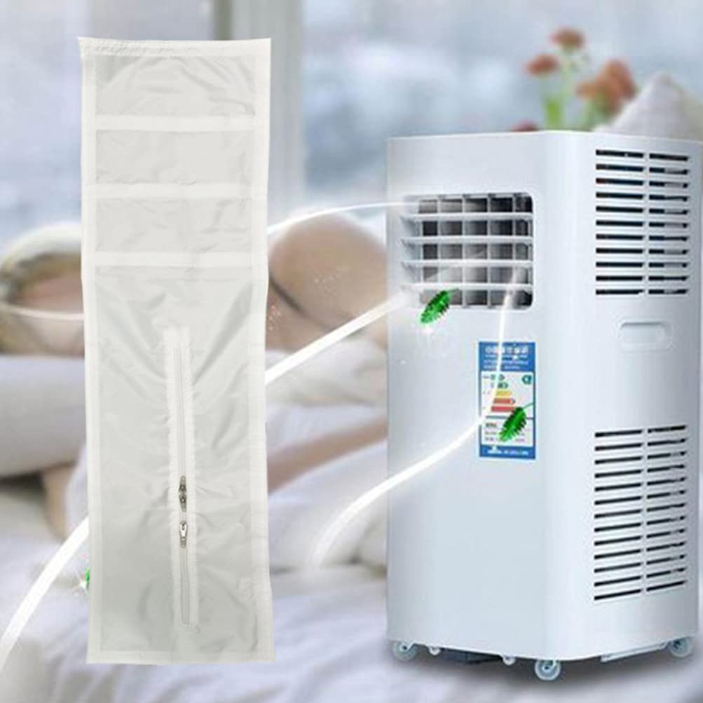 Cabilock 1-Piece White Polyester Air Conditioner Deflector - Portable AC Window Seal Plate & Baffle Cloth for Anti-Blow - Perfect for Bedroom, Office & Home Cooling Efficiency