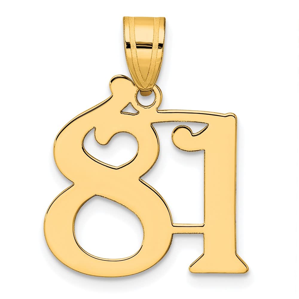 14K Yellow Gold Polished Number 81 Pendant Necklace - Elegant Jewelry Gift for Women, Men - Perfect for Birthdays, Anniversaries & Special Occasions