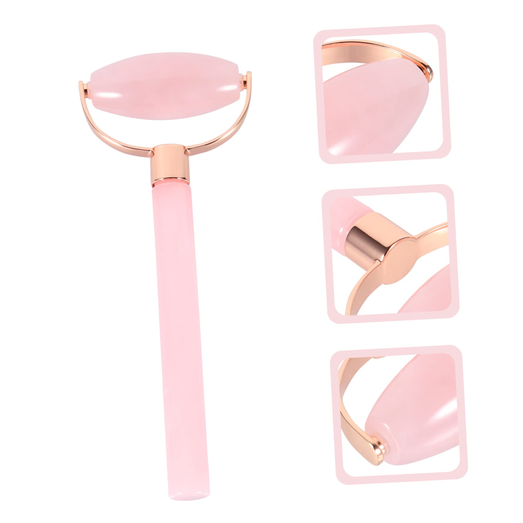 FOMIYES Pink Crystal Jade Massage Stick & Rose Quartz Face Roller - Gua Sha Skin Care Tool for Face, Body & Eye Massage - Reduce Wrinkles & Puffiness, Improve Skin Tone & Relaxation - Perfect for Home Spa & Self-Care Routine