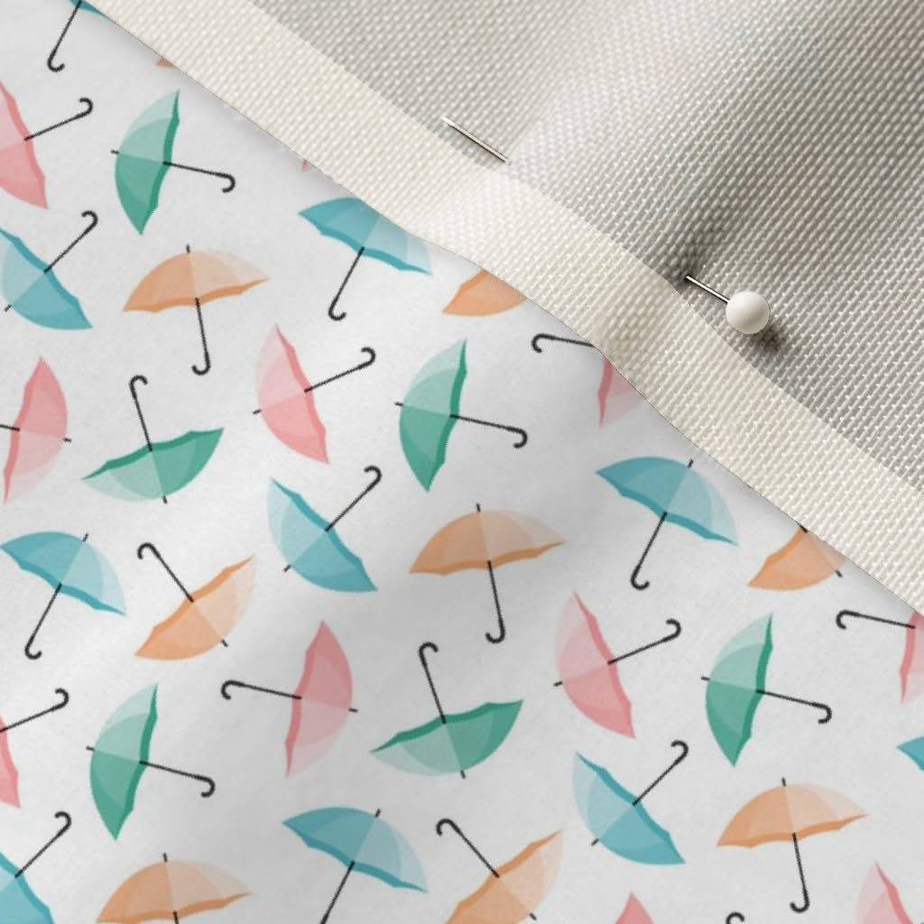 Micro Scale Umbrellas Printed Velvet Upholstery Fabric - Spring Tiny Umbrella Design Fat Quarter for Home Decor, Apparel & DIY Projects | Perfect for Curtains, Pillows, Dresses & Crafting