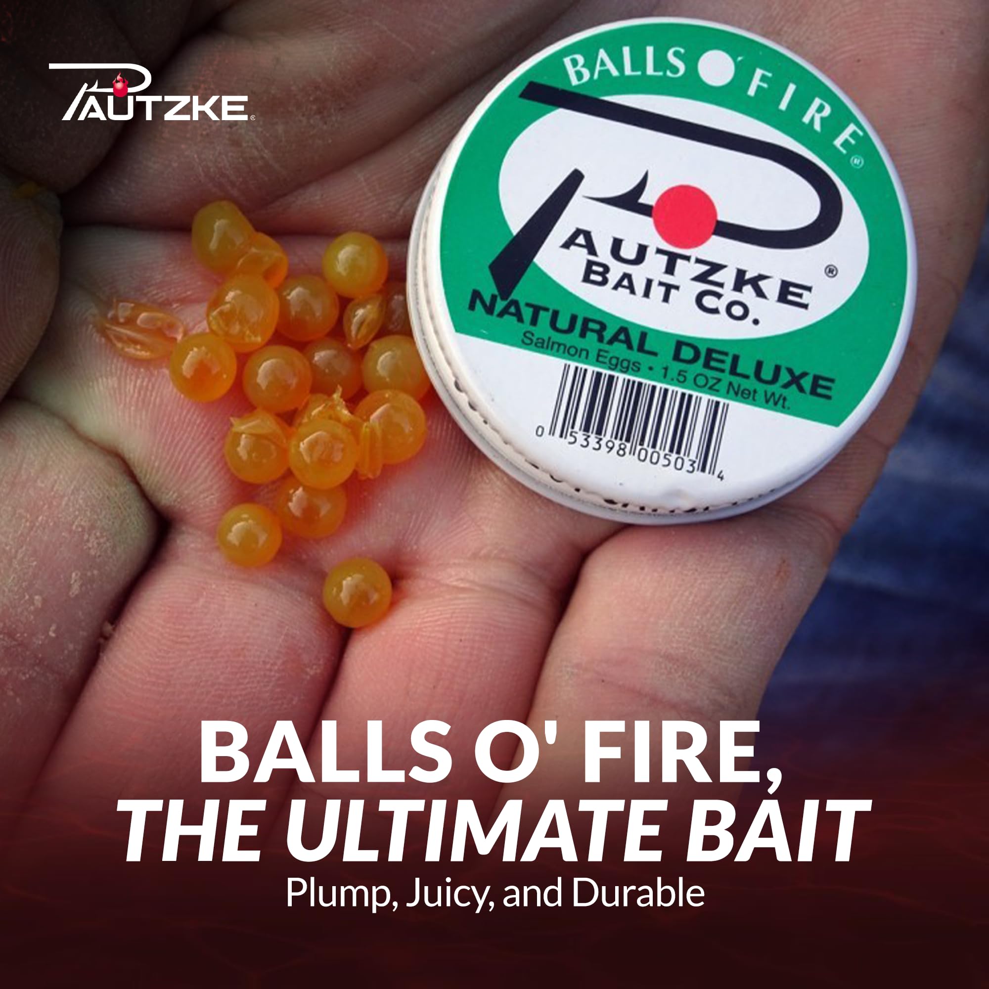 Pautzke Balls O' Fire Salmon Eggs Bait - Premium Real Salmon Eggs for Trout & Salmon Fishing, Soft Fish Eggs for Single Egg Bait or Egg Sacks - Ideal for Freshwater & Ice Fishing