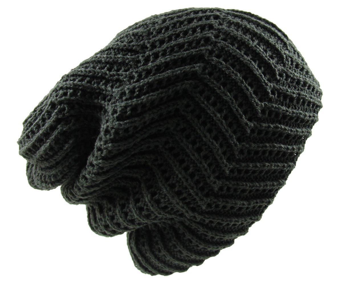 RW Unisex Knit Slouch Reversible Beanie - Soft Stretchy Winter Hat for Men & Women - Multiple Colors - Perfect for Skiing, Snowboarding & Outdoor Activities
